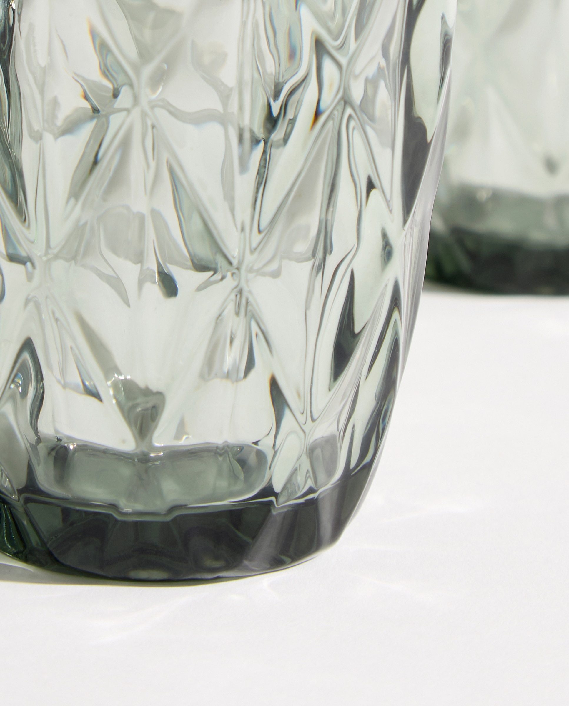 Set de 4 vasos bajos de agua Rombo Gris claro-3