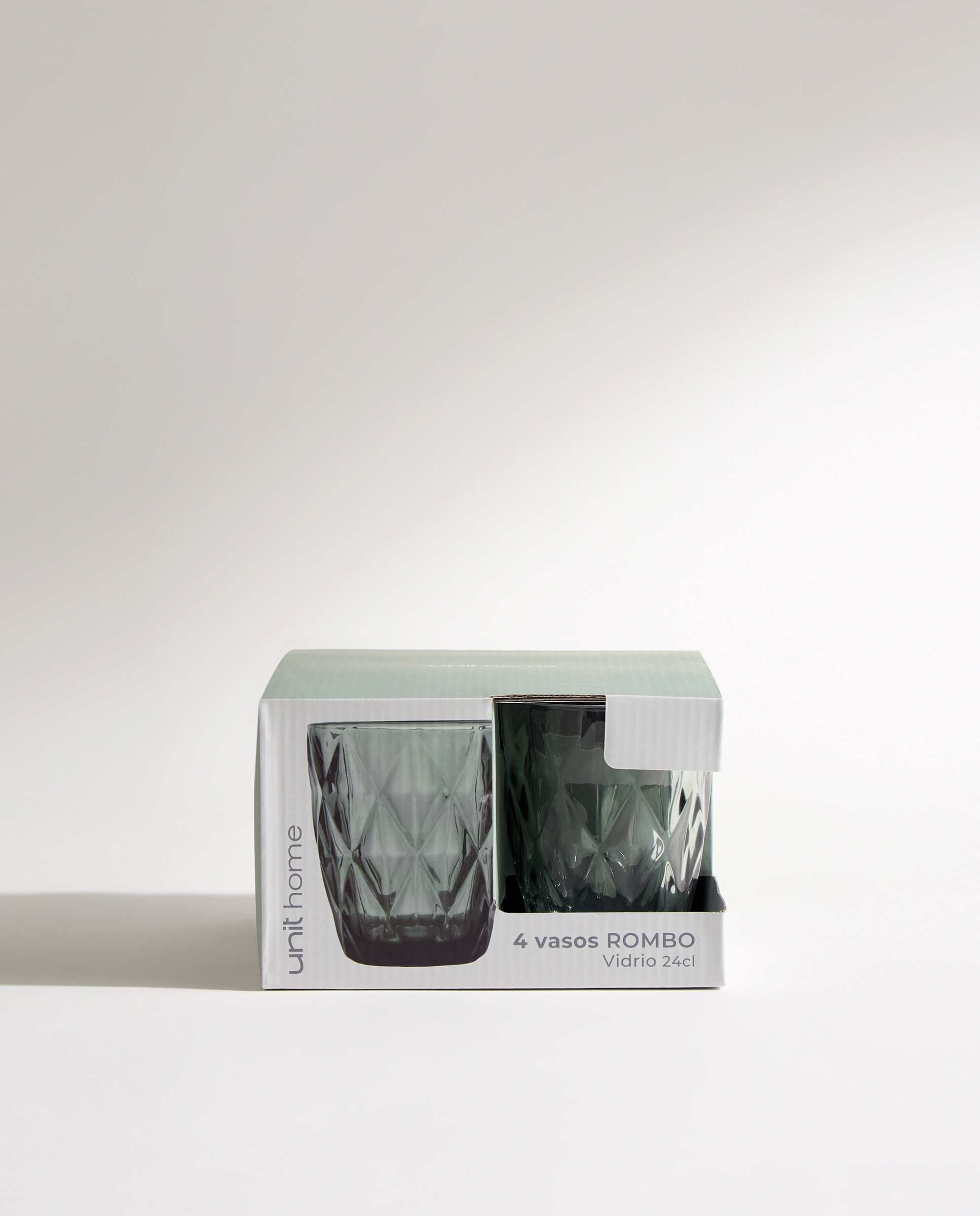 Set de 4 vasos bajos de agua Rombo Gris claro-5
