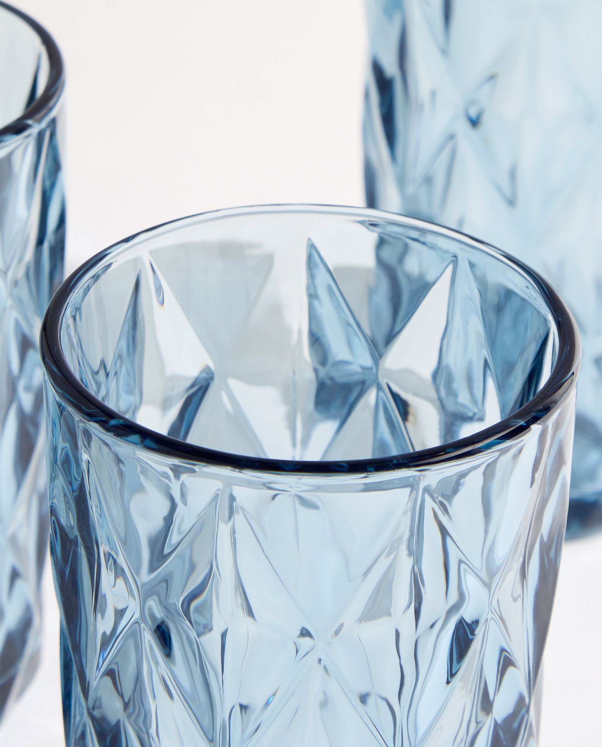 Set de 4 vasos altos de agua Rombo Azul-2