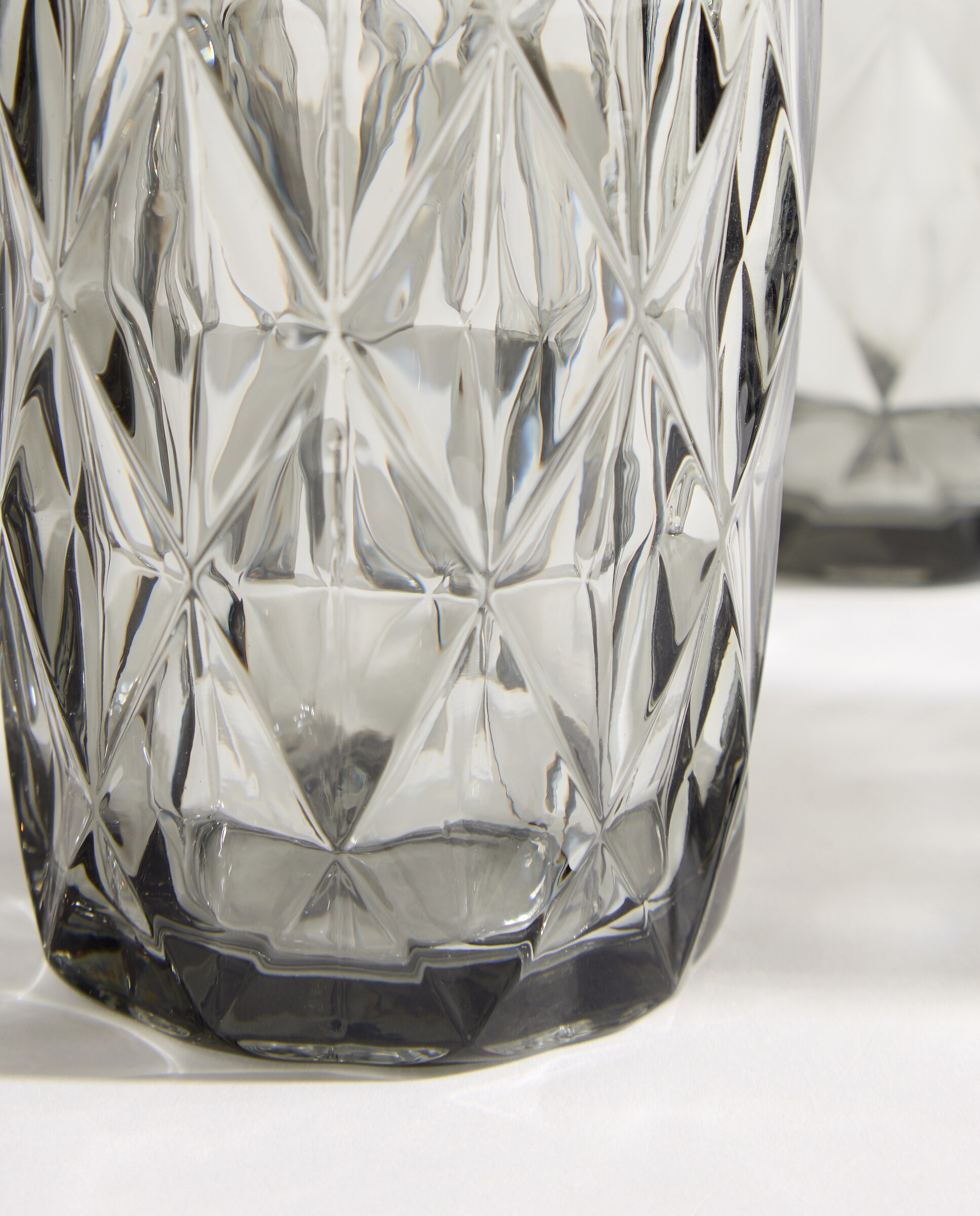 Set de 4 vasos altos de agua Rombo Gris claro-3
