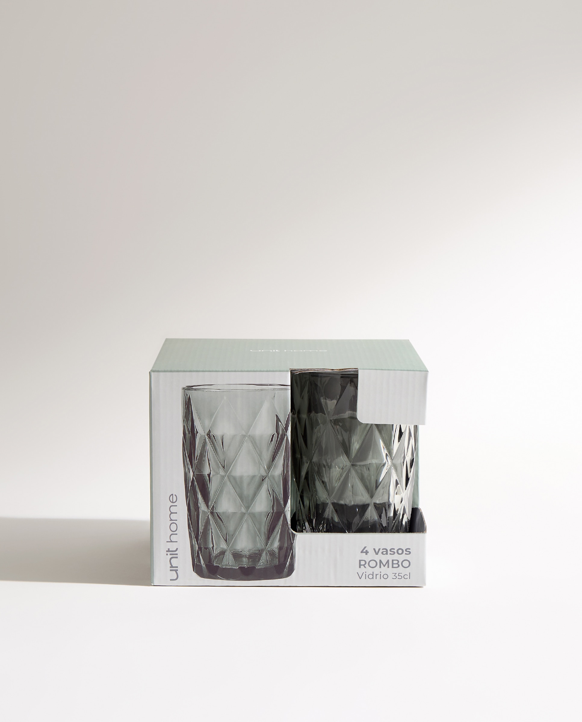 Set de 4 vasos altos de agua Rombo Gris claro-4