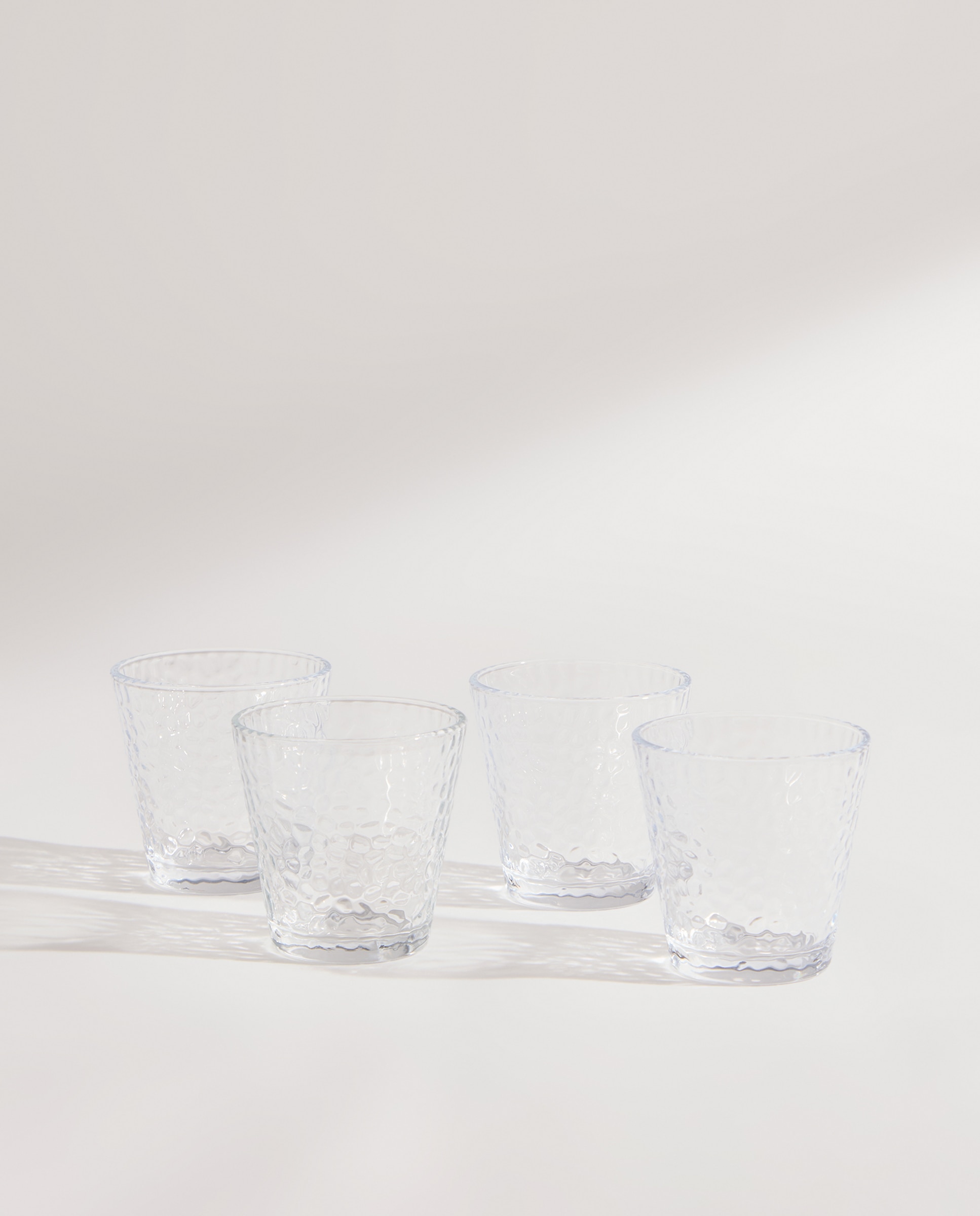 Set de 4 vasos bajos de agua Stone Transparente-2