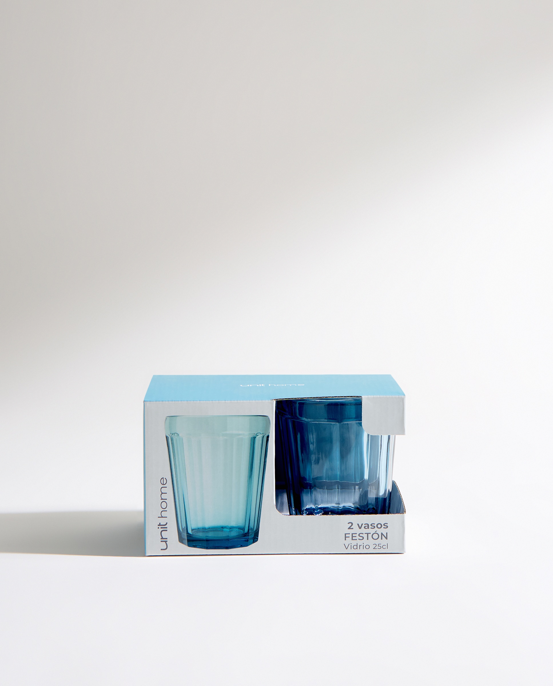 Set de 2 vasos bajos de agua Festón Azul-4