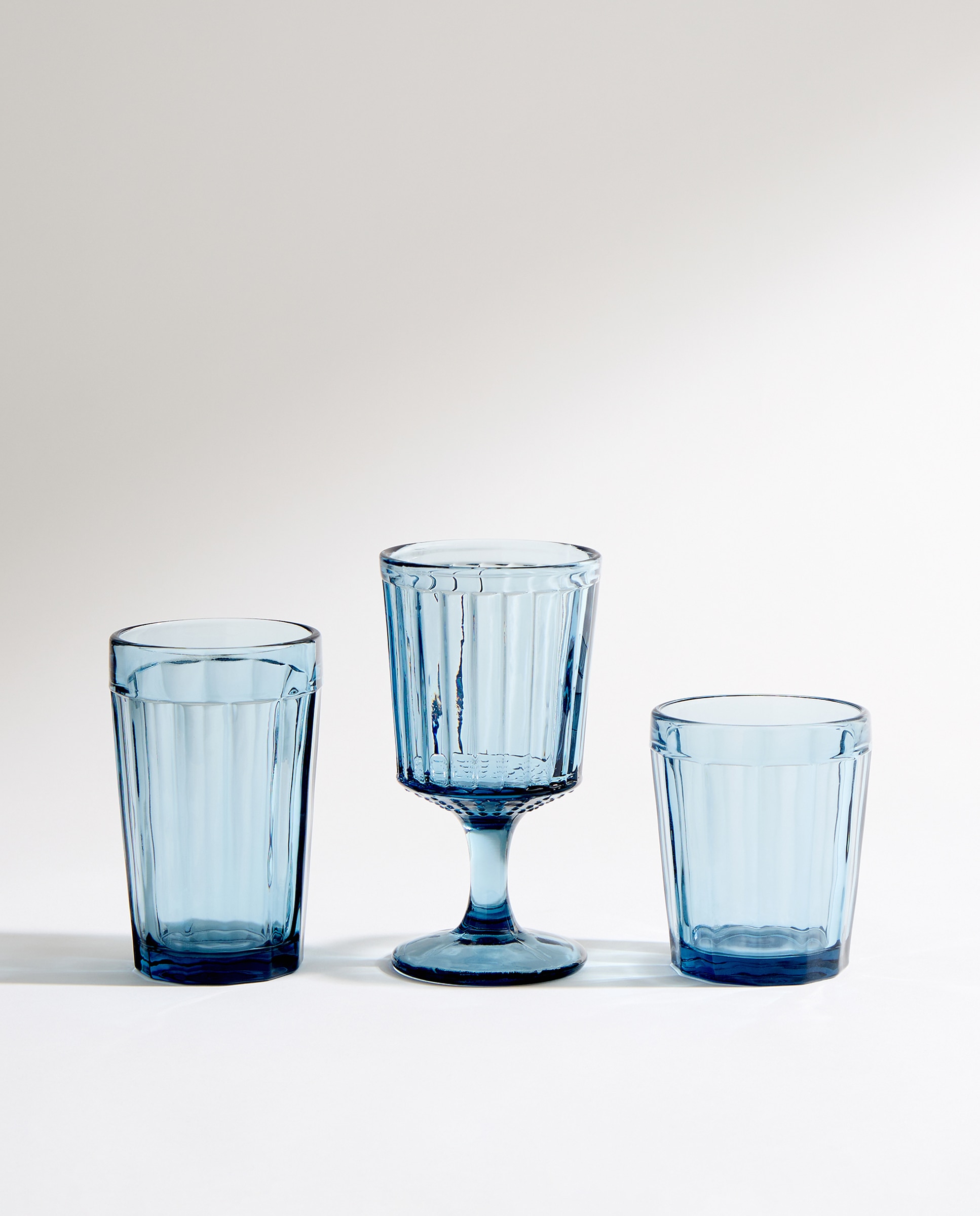 Set de 2 vasos bajos de agua Festón Azul-5