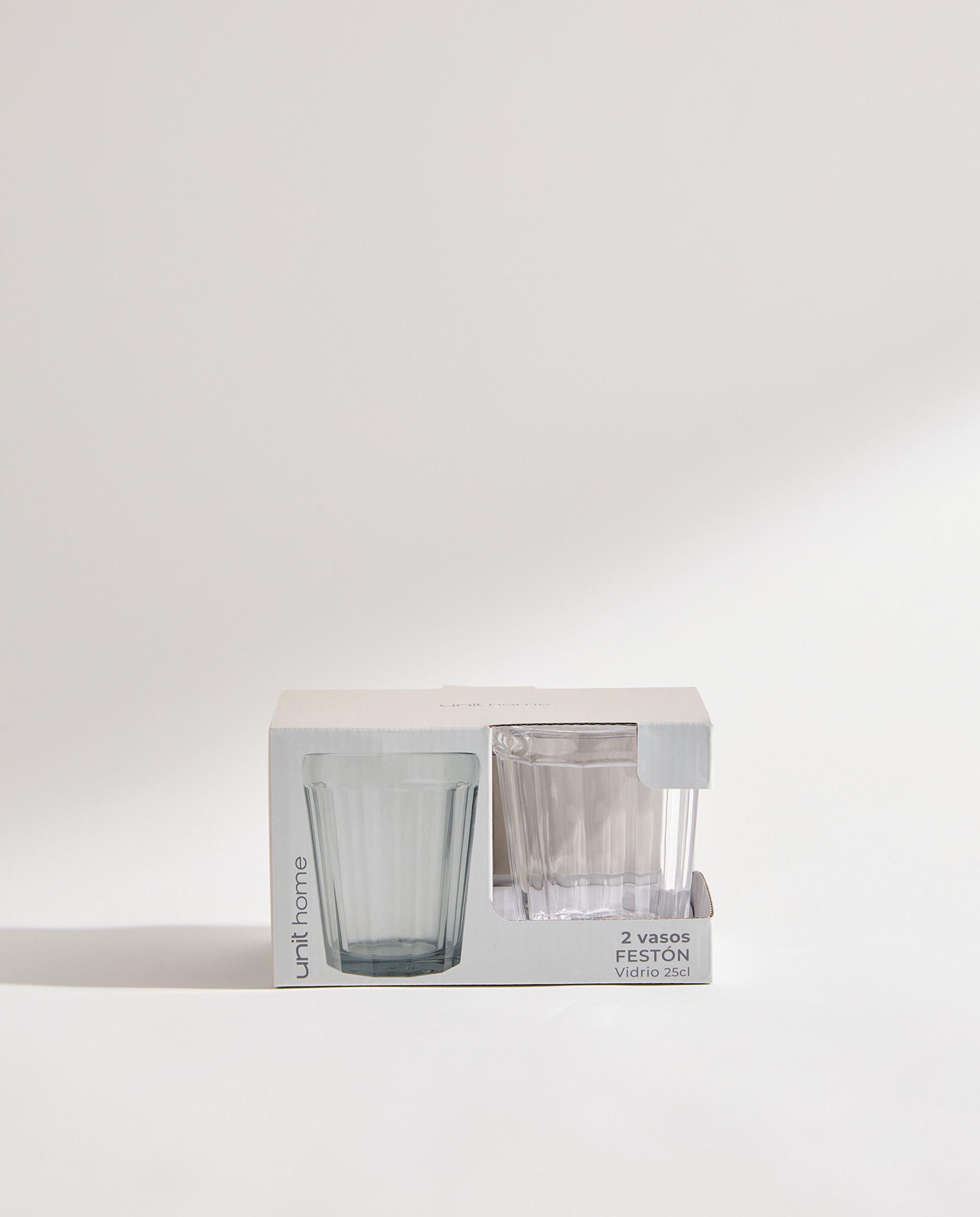 Set de 2 vasos bajos de agua Festón Blanco-4