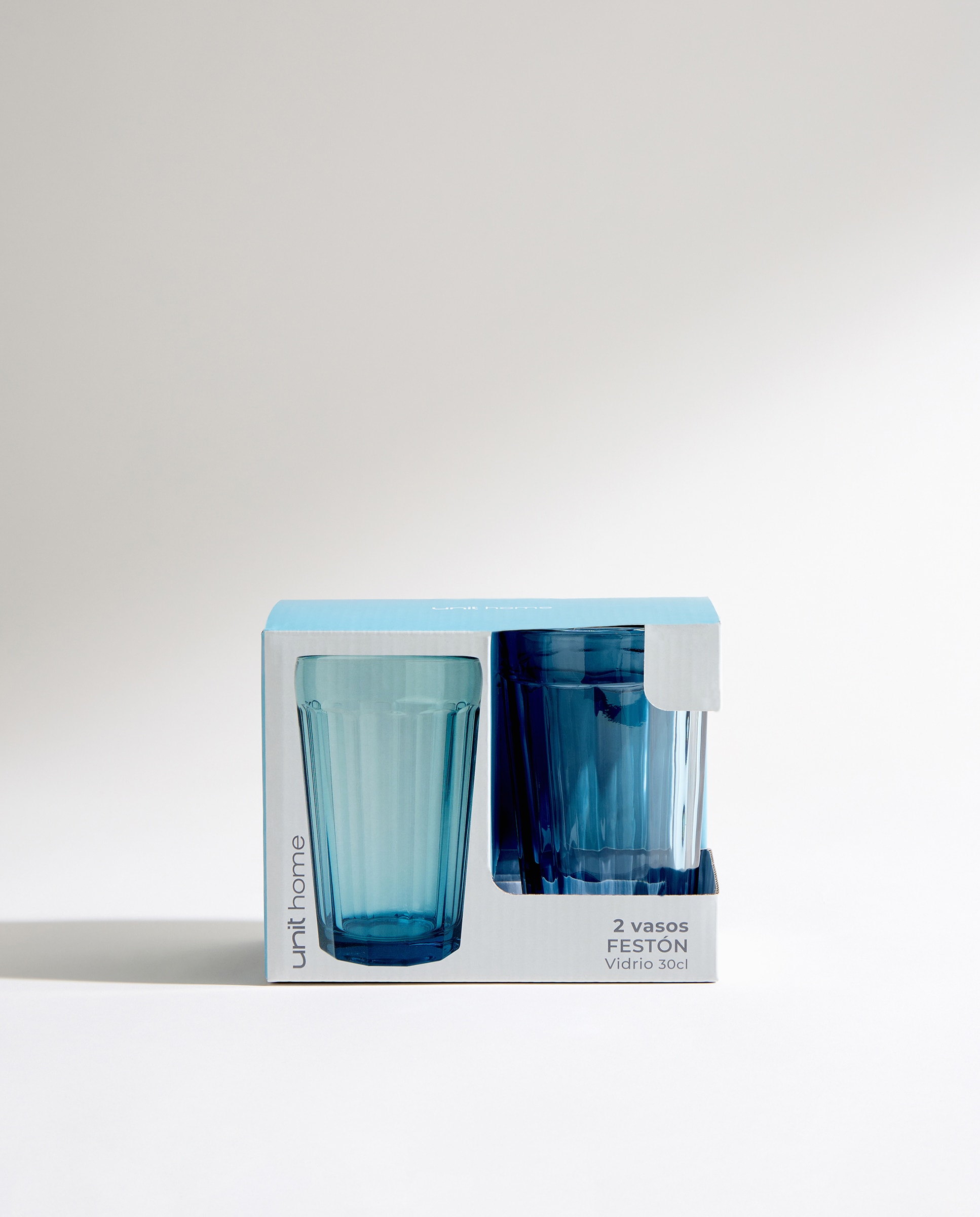 Set de 2 vasos altos de agua Festón Azul-4
