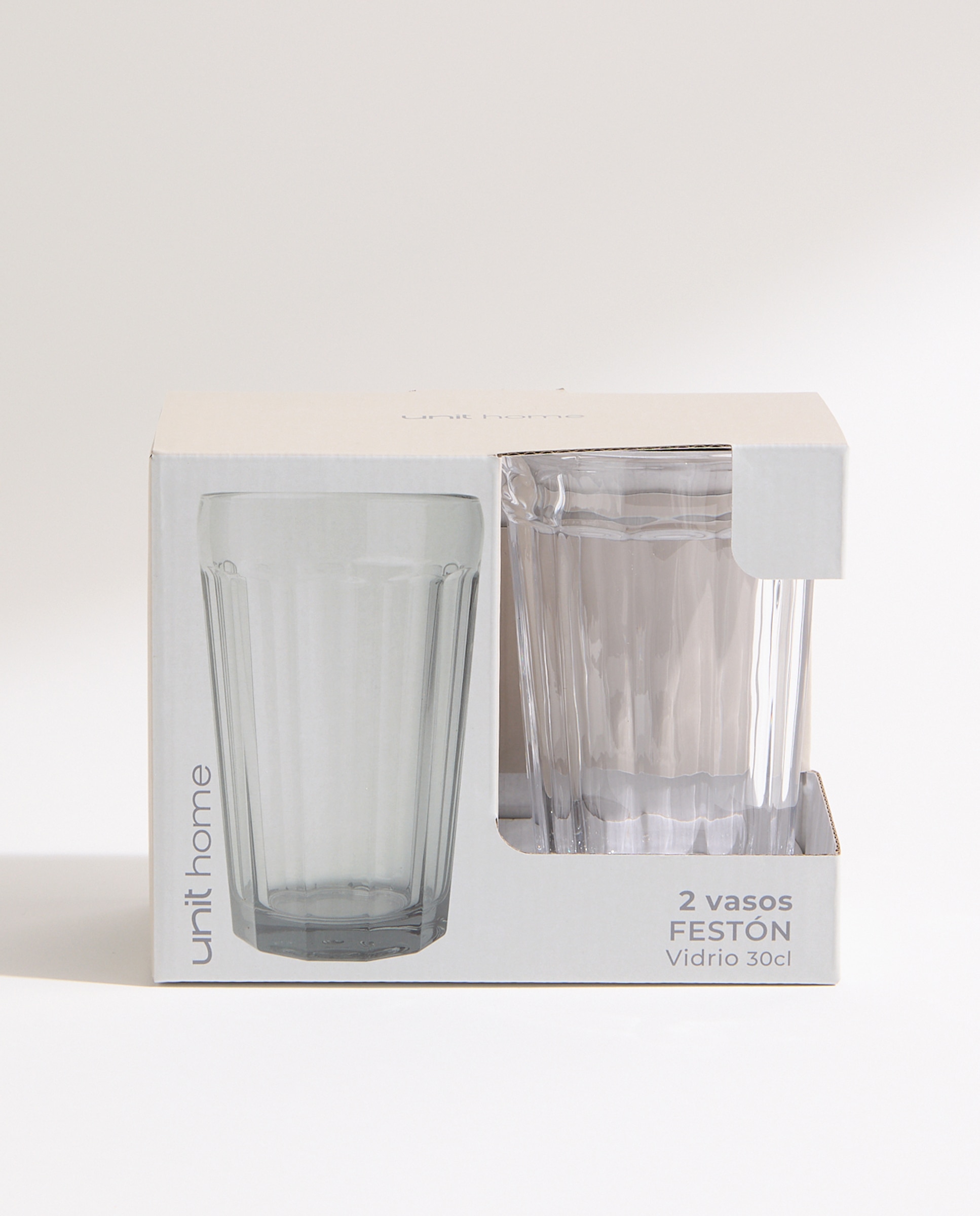 Set de 2 vasos altos de agua Festón Blanco-4