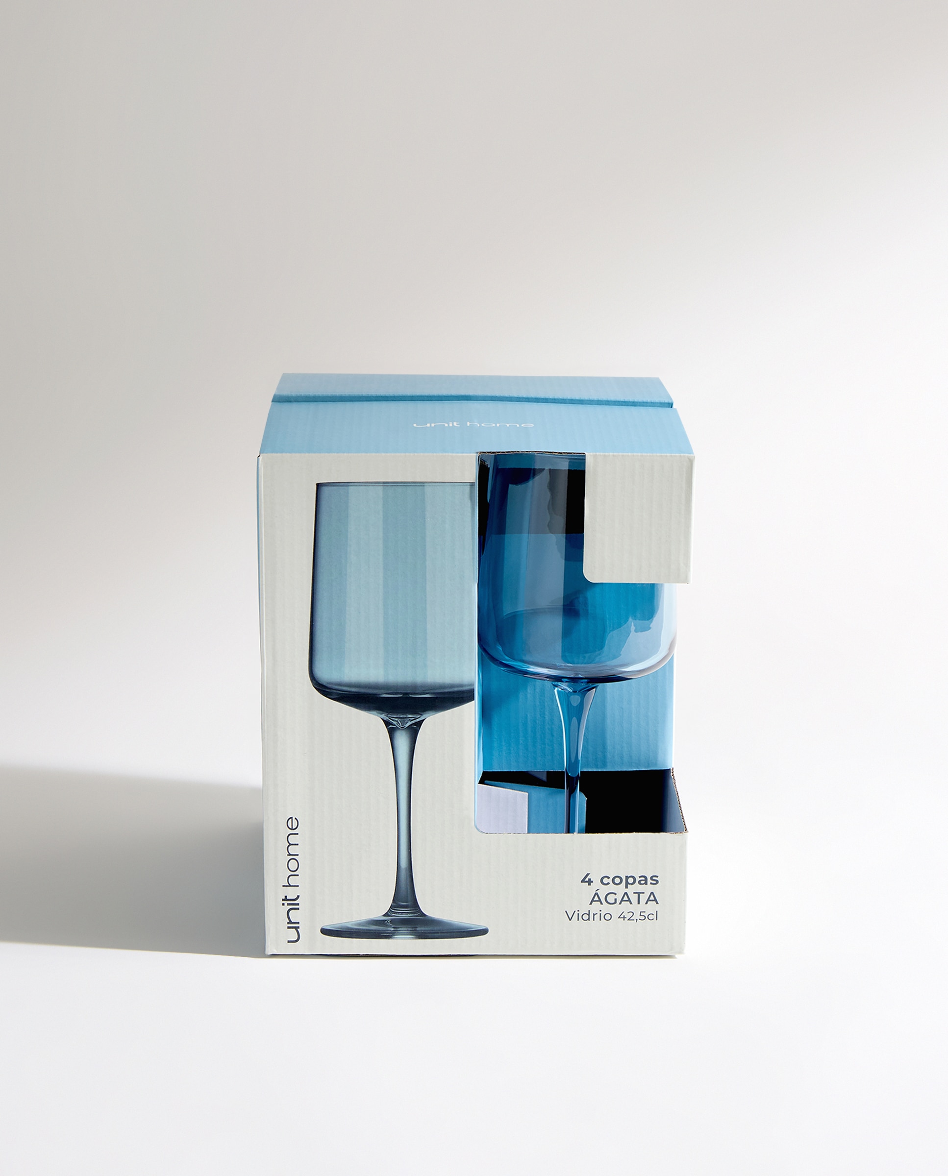 Set de 4 copas de vino Ágata Azul-5