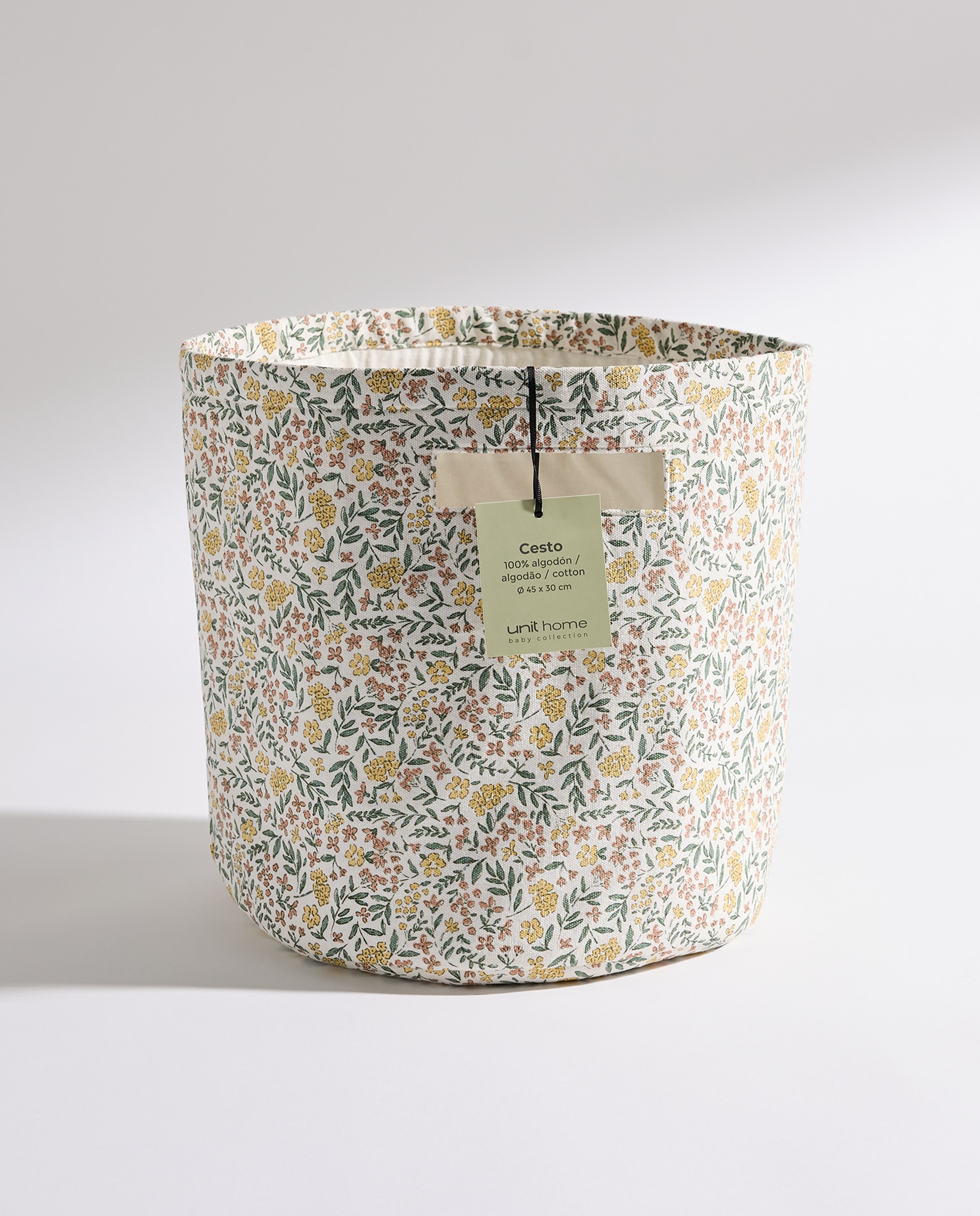 Cesto canvas infantil Flores Mostaza-4