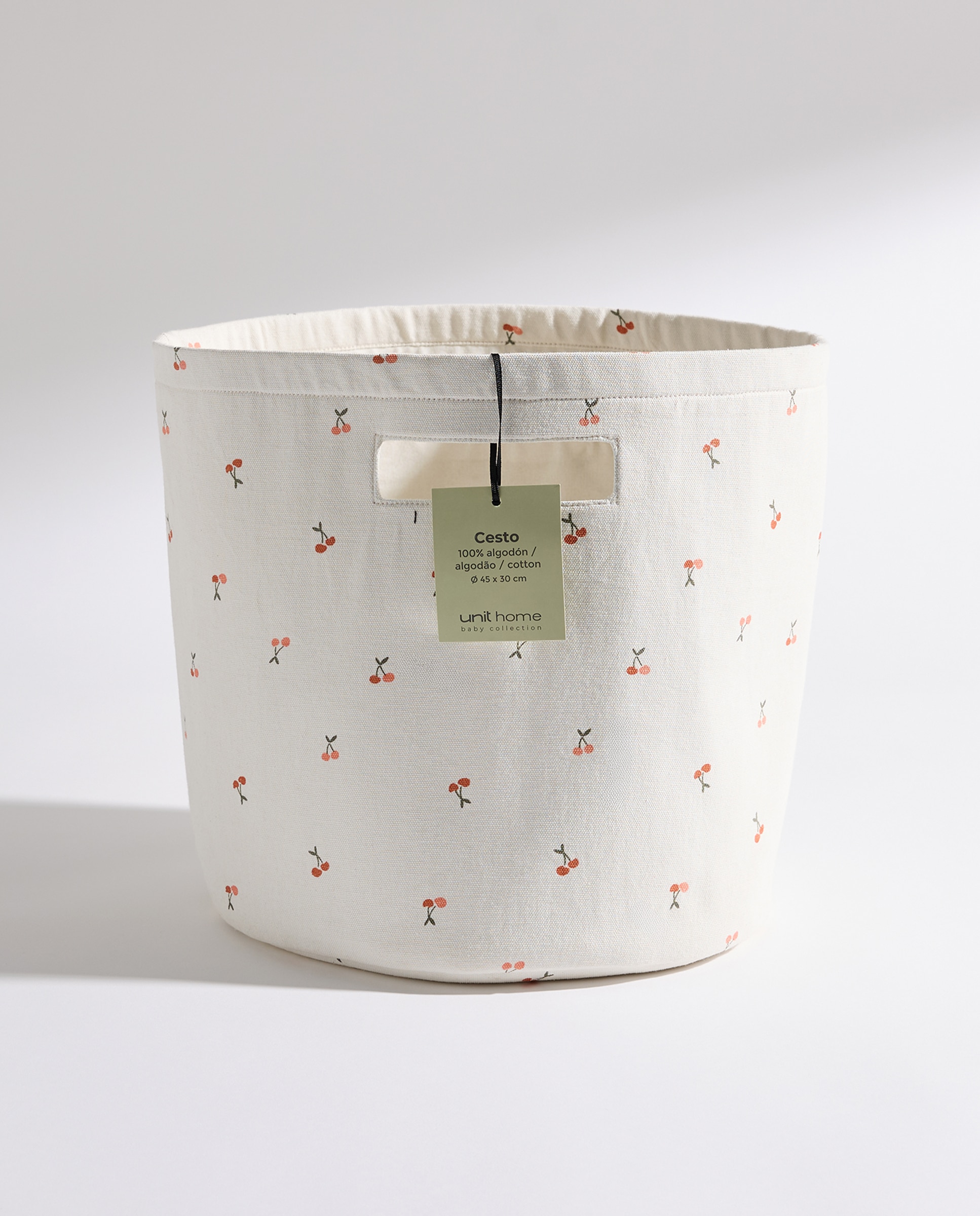 Cesto canvas infantil Cerezas Rosa-4