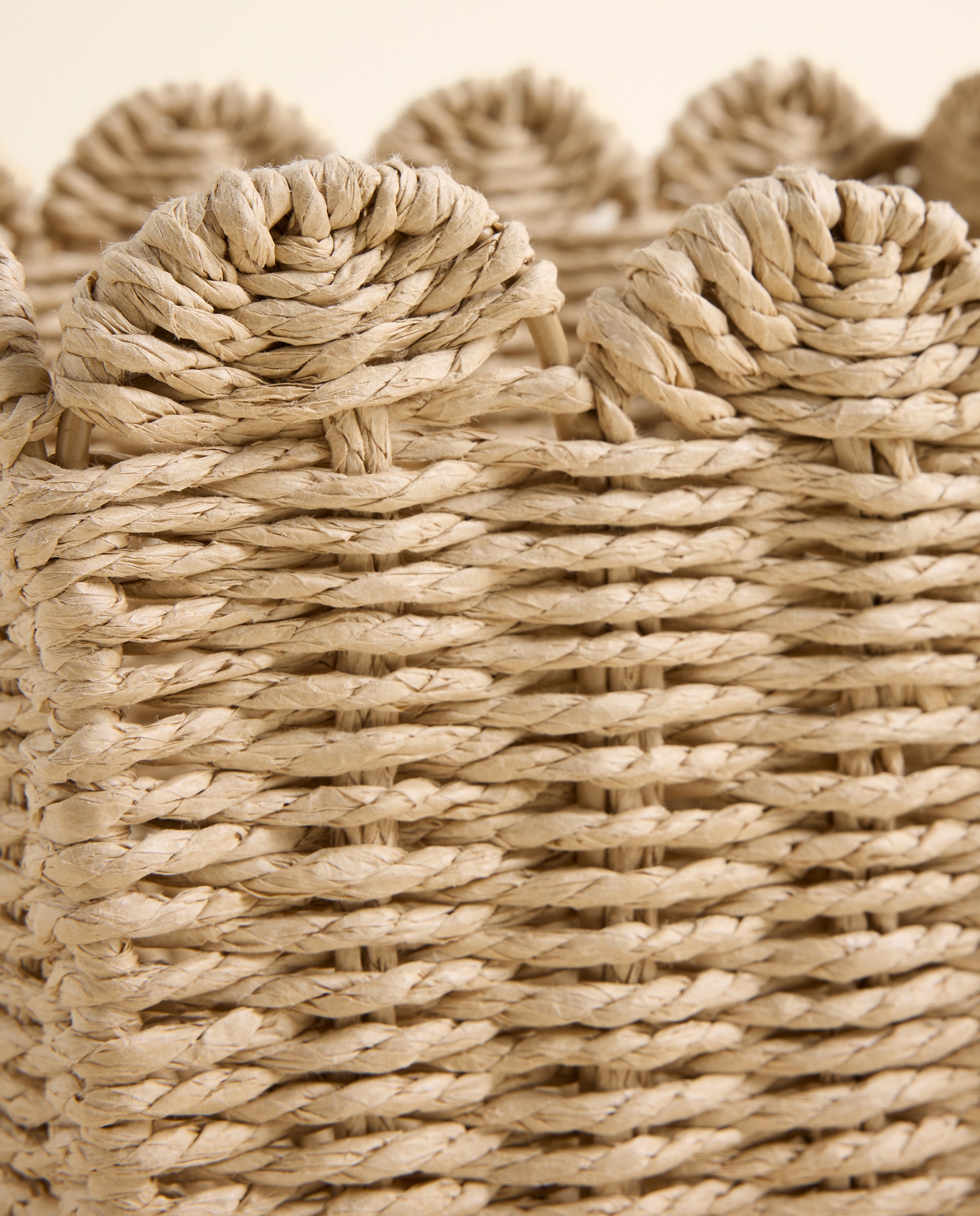 Cesto ondas de papel Infantil Beige-3