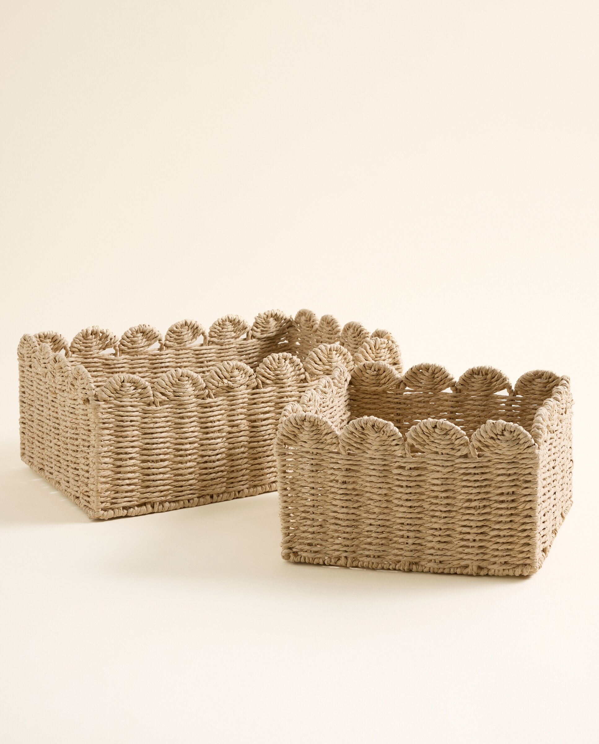 Cesto ondas de papel Infantil Beige-4