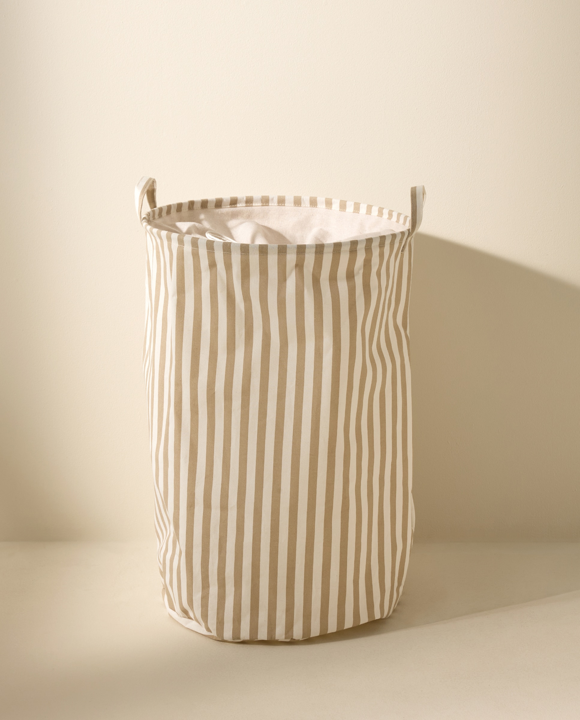 Imagen 0 de Cesto de ropa plegable Rayas beige Baño