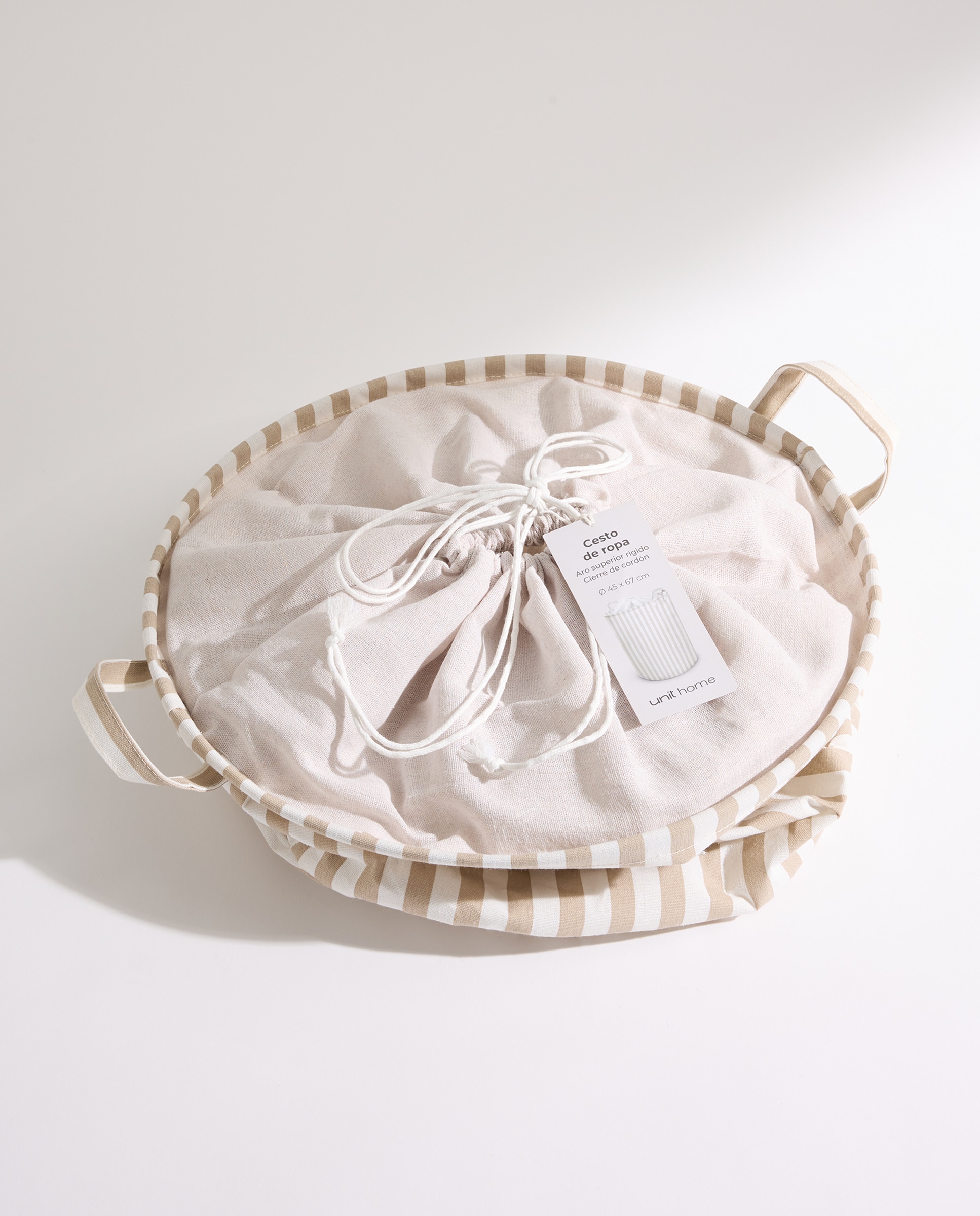 Cesto de ropa plegable Rayas beige Baño Beige-4