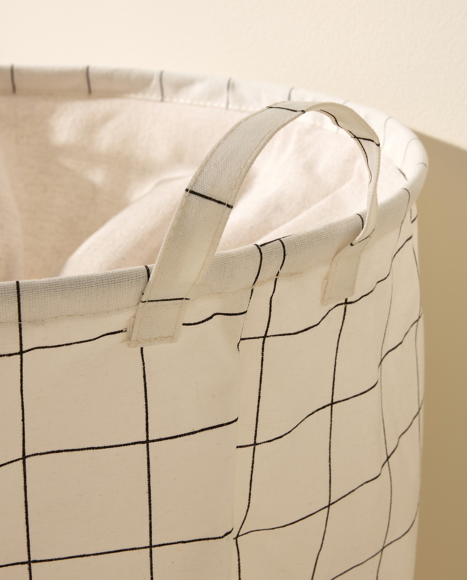 Cesto de ropa plegable Cuadros Baño Blanco-3