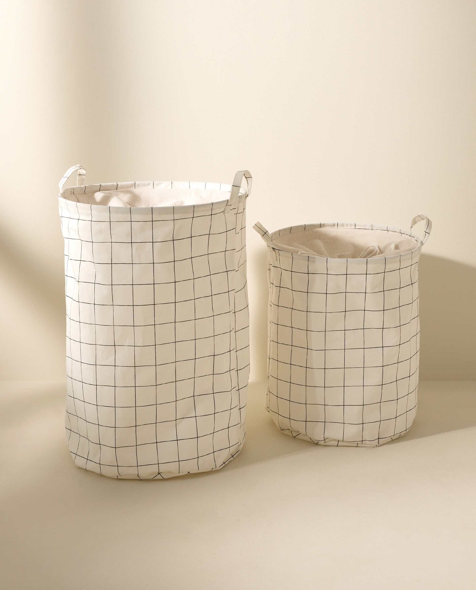 Cesto de ropa plegable Cuadros Baño Blanco-5