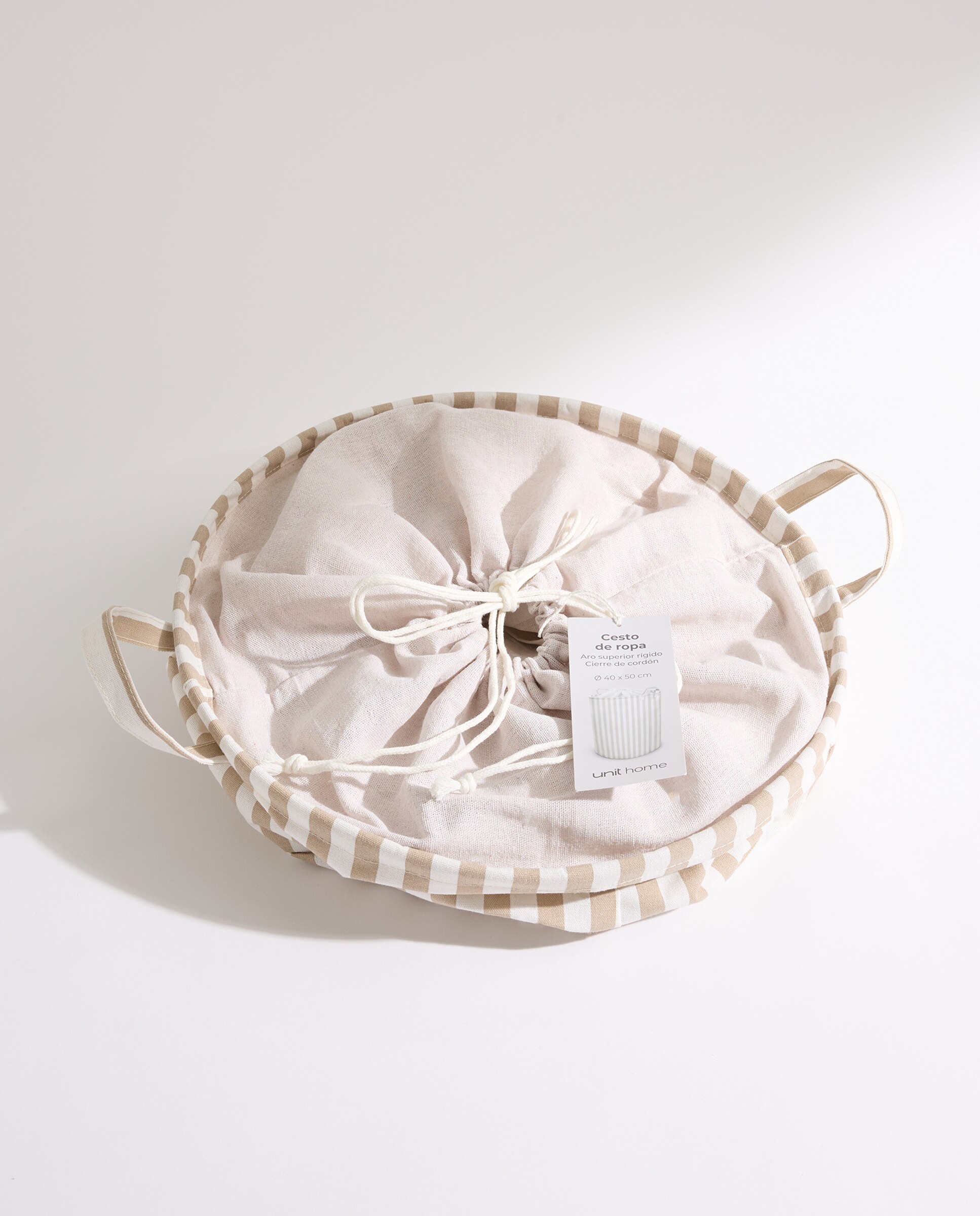 Cesto de ropa plegable Rayas beige Baño Azul-5