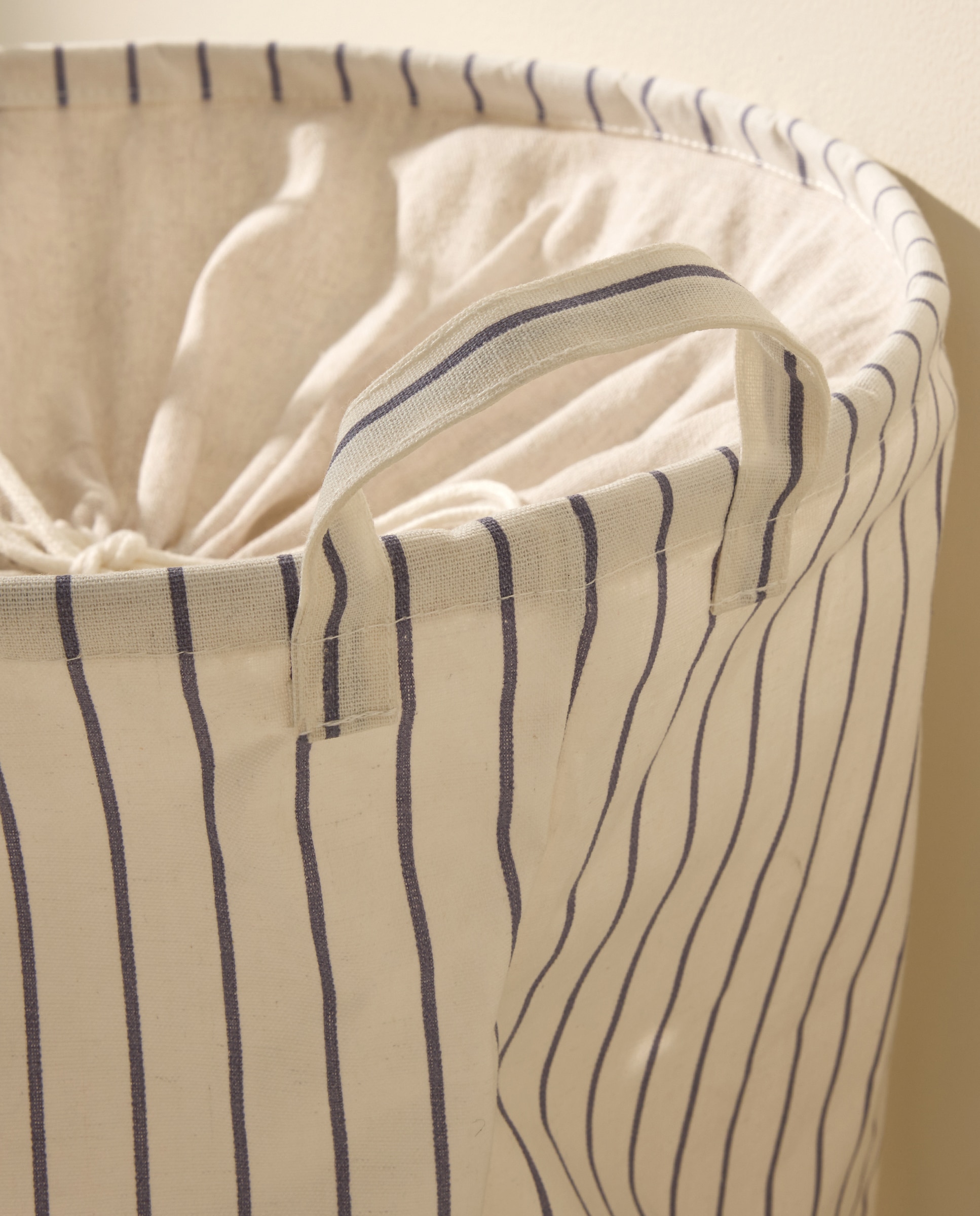 Cesto de ropa plegable Rayas azul Baño Azul oscuro-3