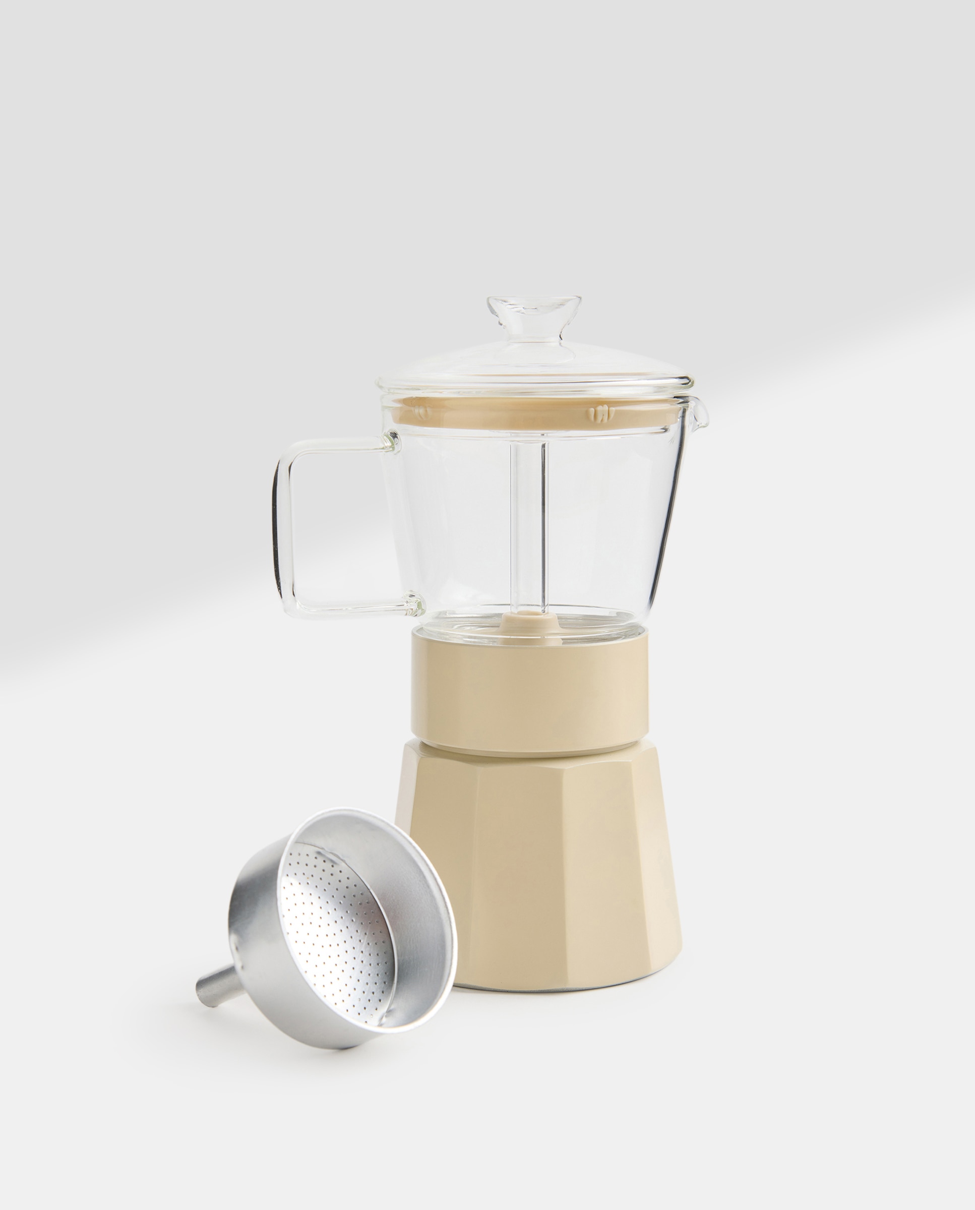 Cafetera de vidrio y aluminio para 6 tazas crudo Crudo-2