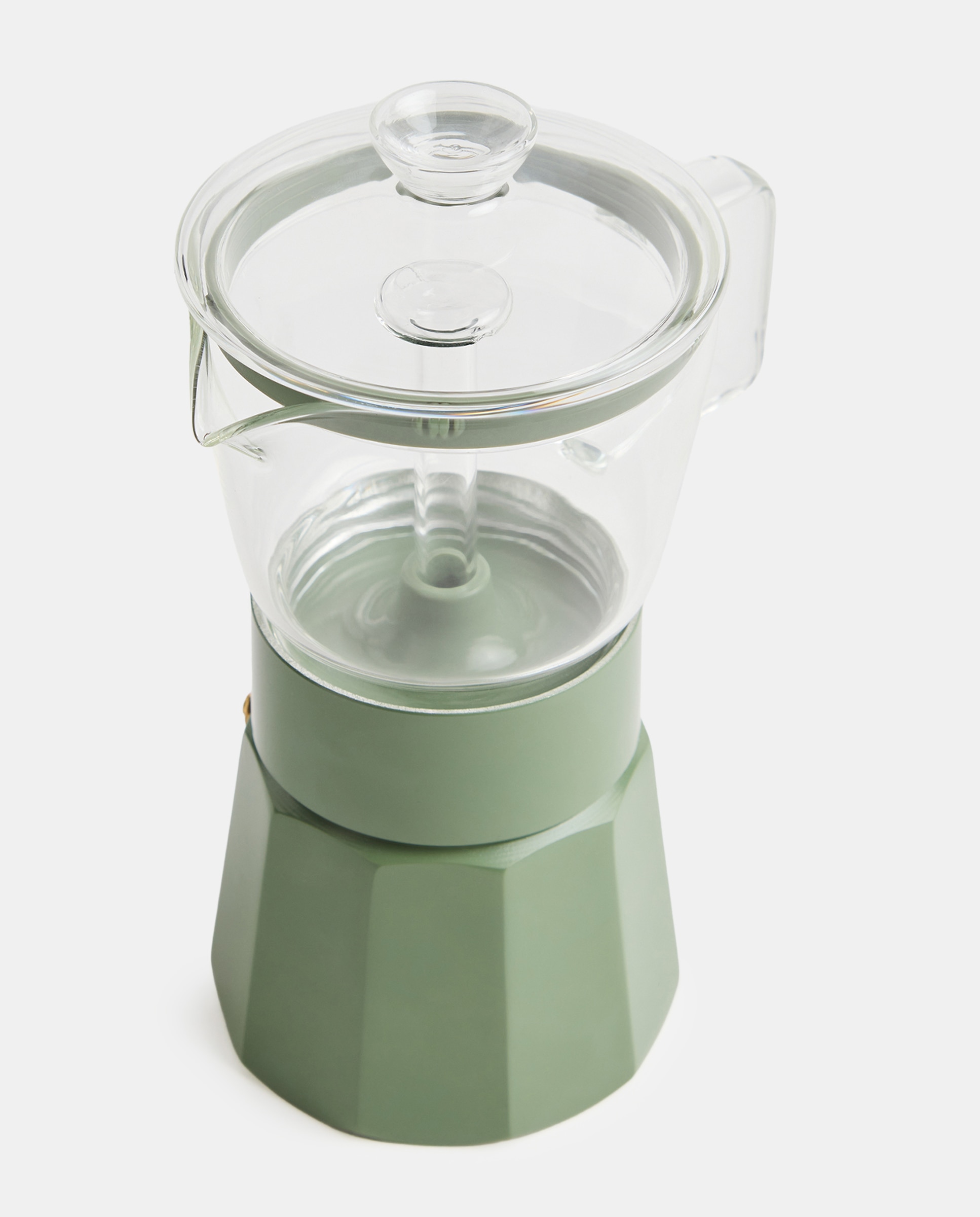 Imagen 0 de Cafetera de vidrio y aluminio para 6 tazas verde