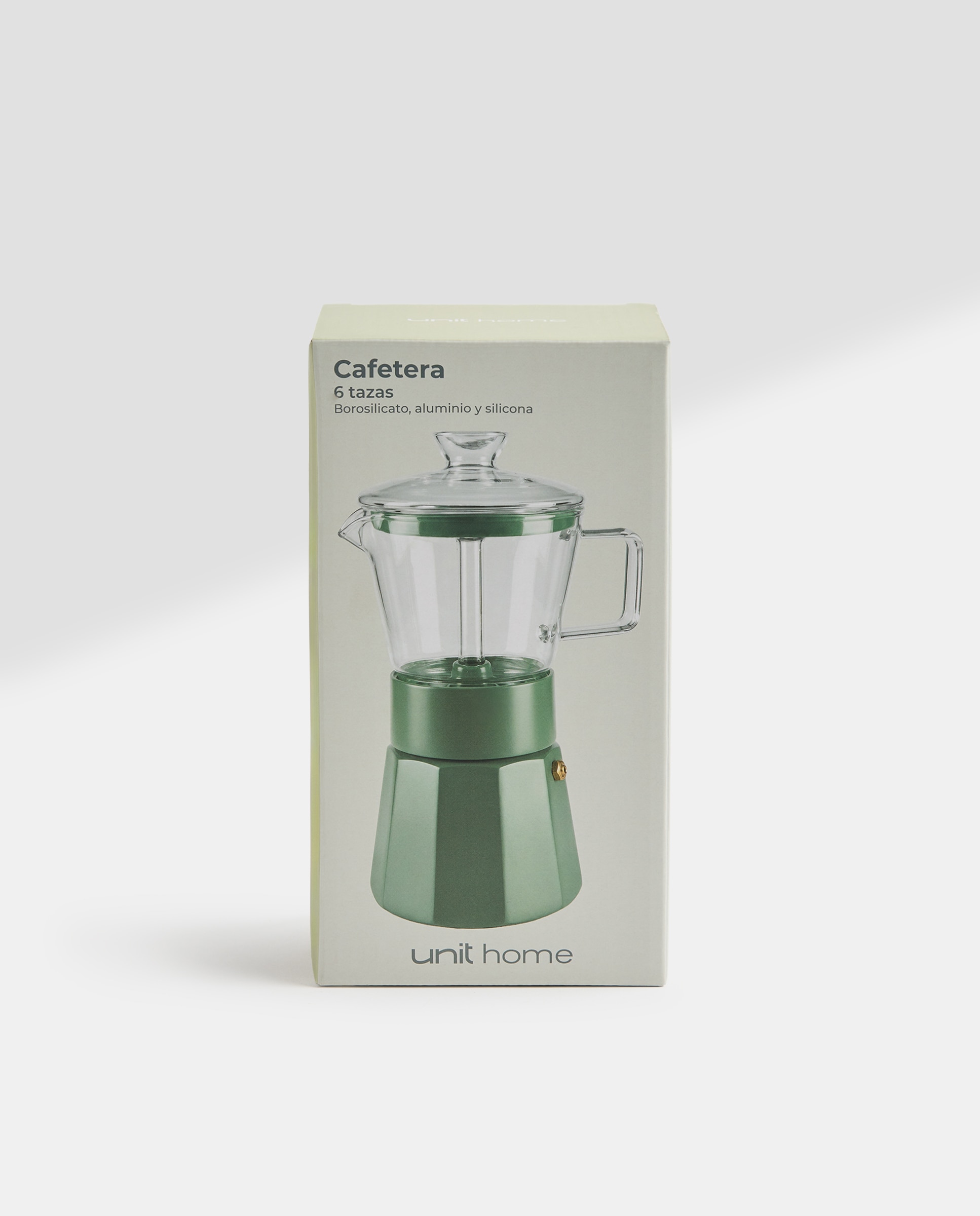 Cafetera de vidrio y aluminio para 6 tazas verde Verde-5