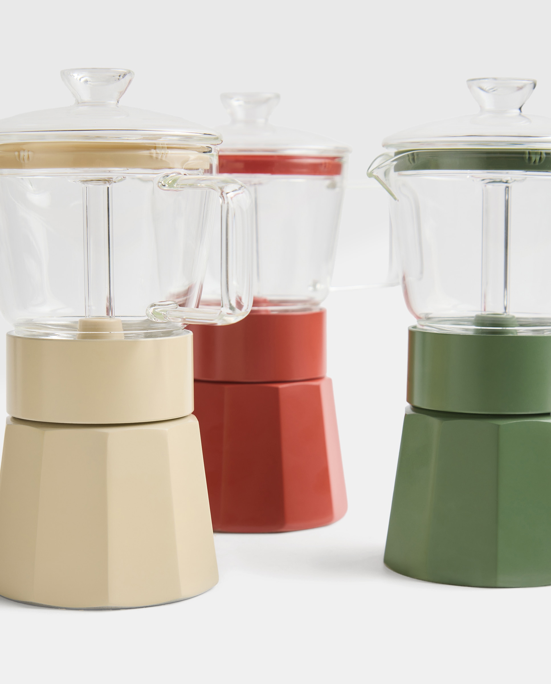 Cafetera de vidrio y aluminio para 6 tazas verde Verde-6