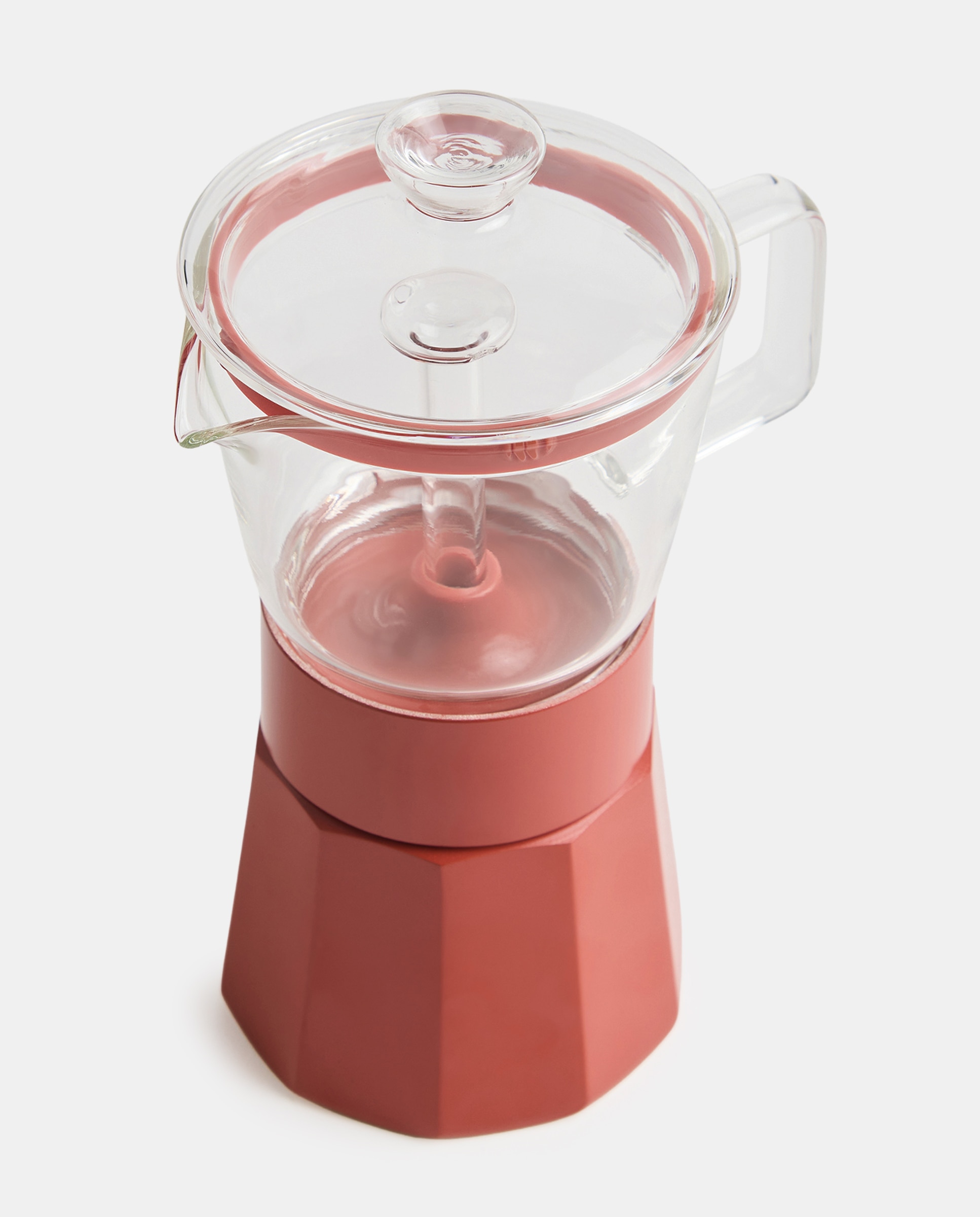 Imagen 0 de Cafetera de vidrio y aluminio para 6 tazas terracota