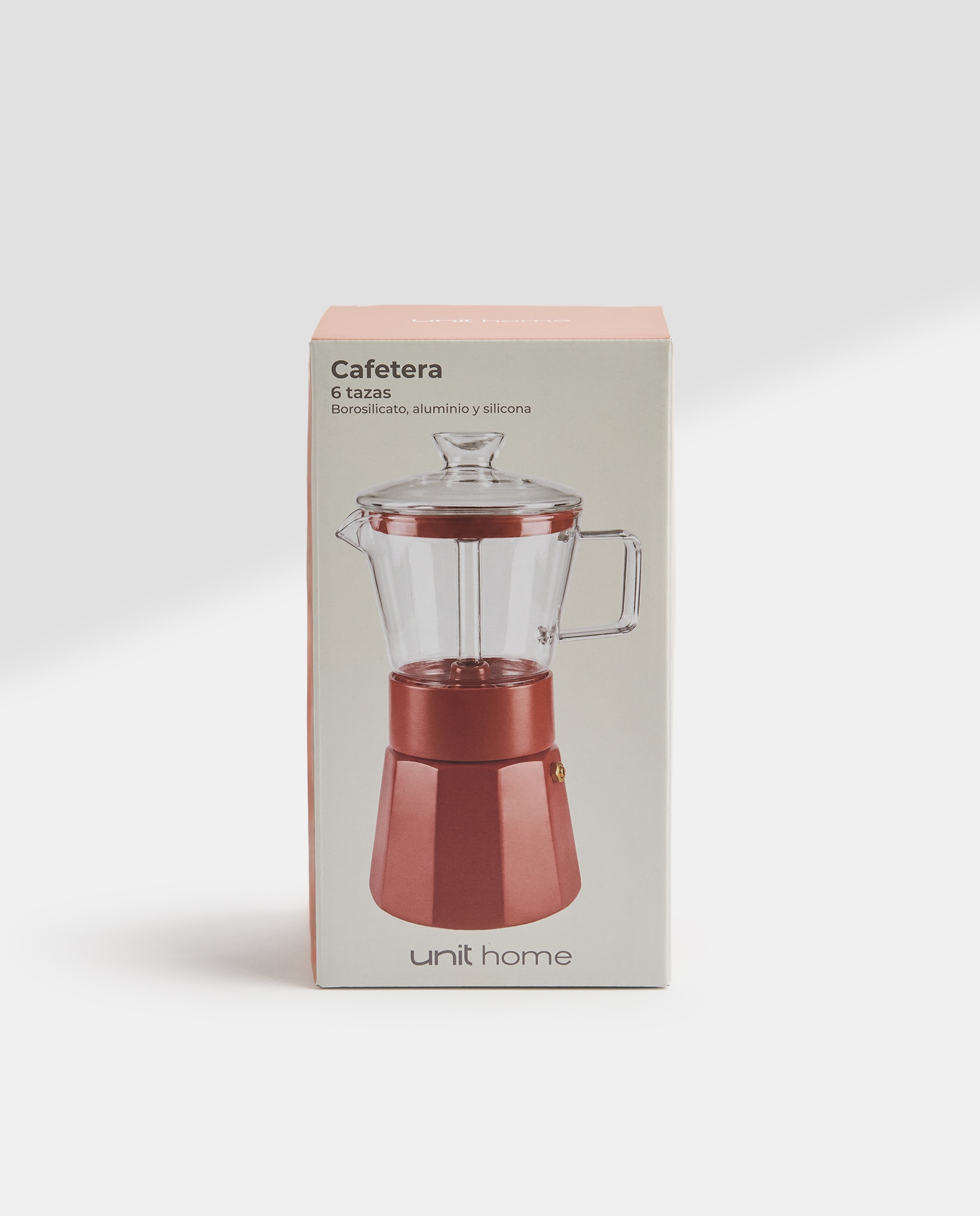 Cafetera de vidrio y aluminio para 6 tazas terracota Terracota-6
