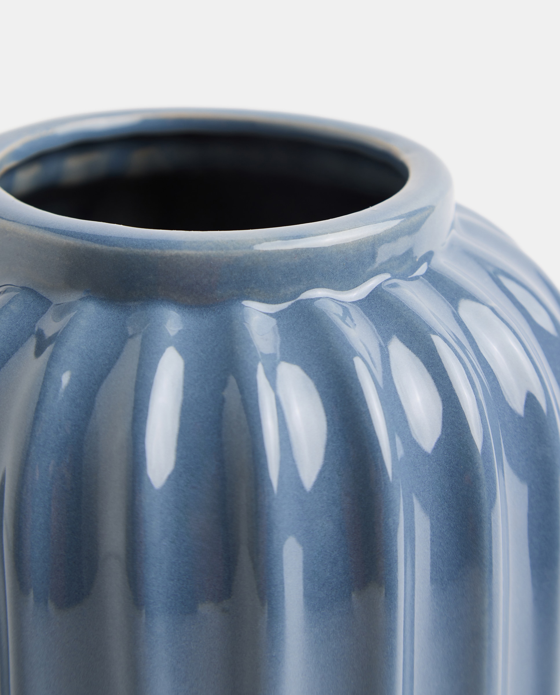 Jarrón decorativo de cerámica azul 22,5 cm Azul-3