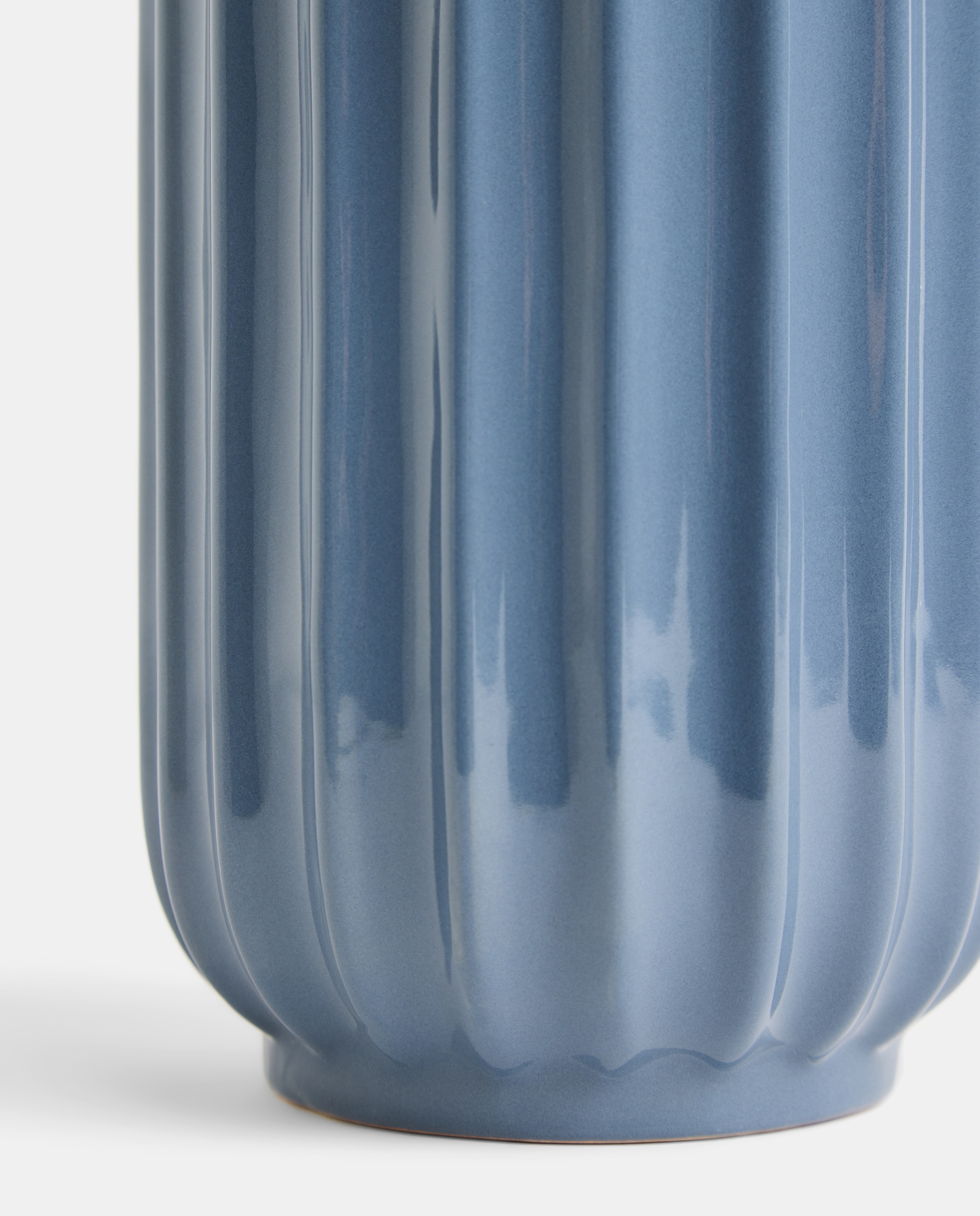 Jarrón decorativo de cerámica azul 28 cm Azul-3