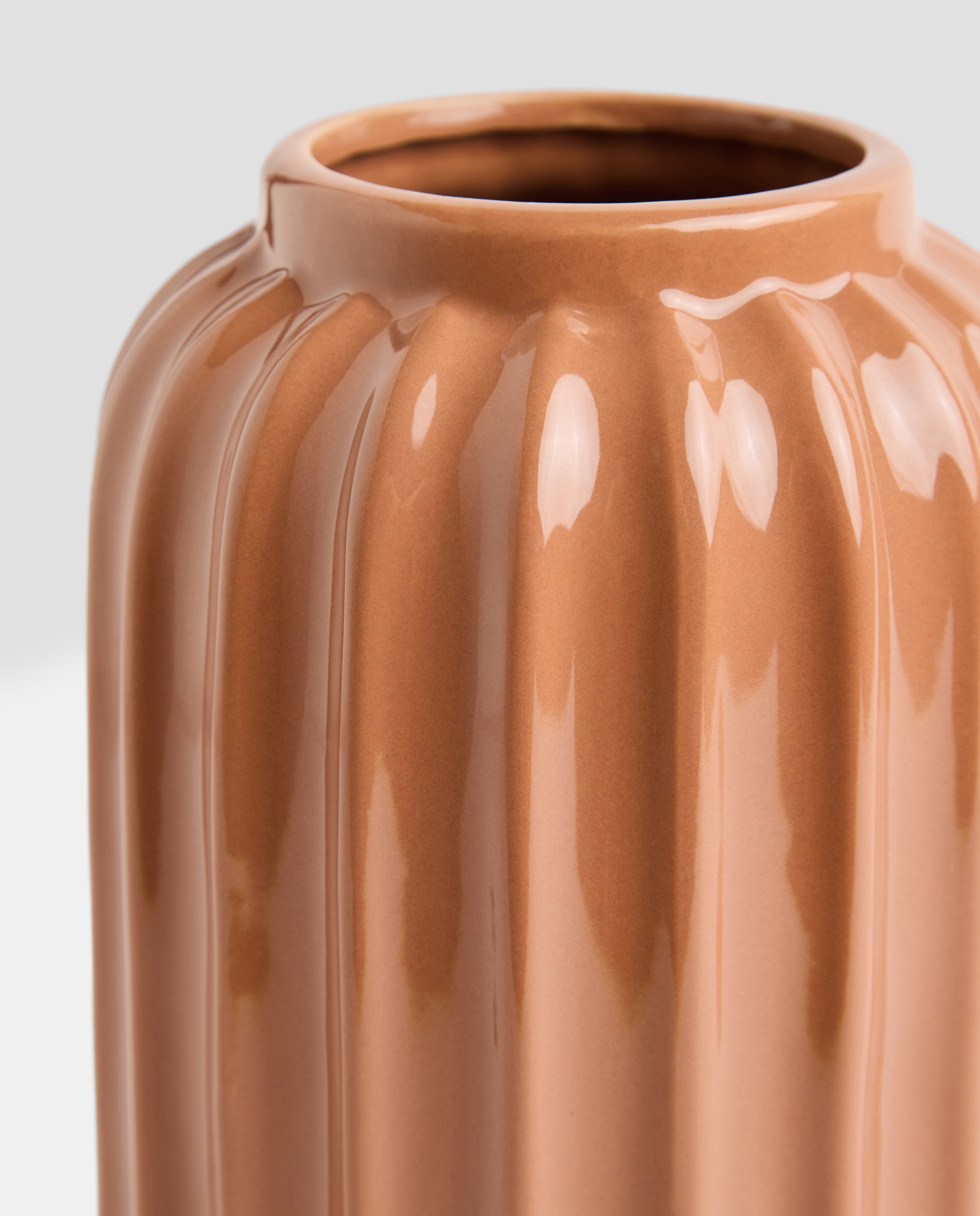 Jarrón decorativo de cerámica terracota 28 cm Terracota-2