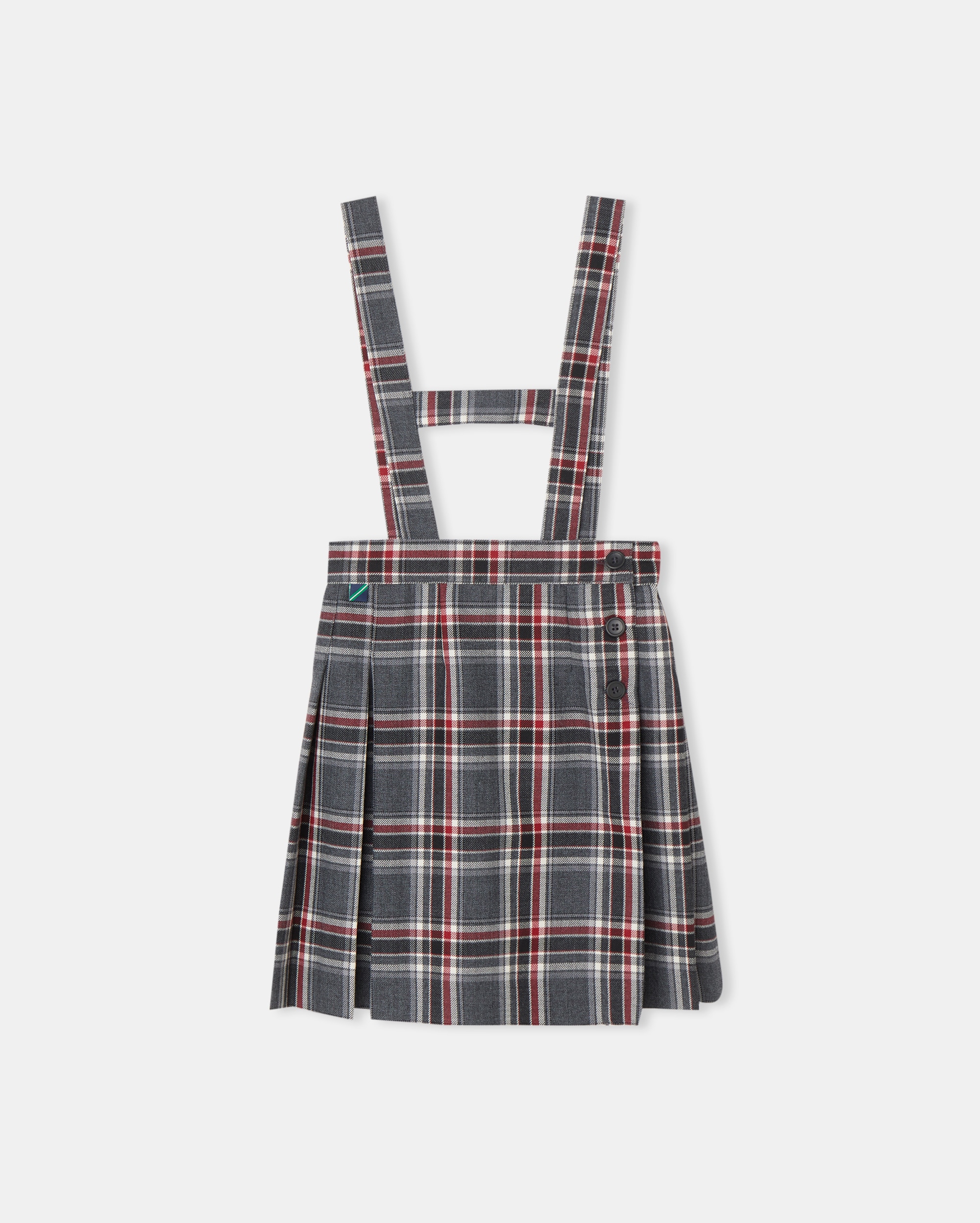 Imagen 0 de Falda colegial de uniforme , con tirantes hasta talla 8 Gris
