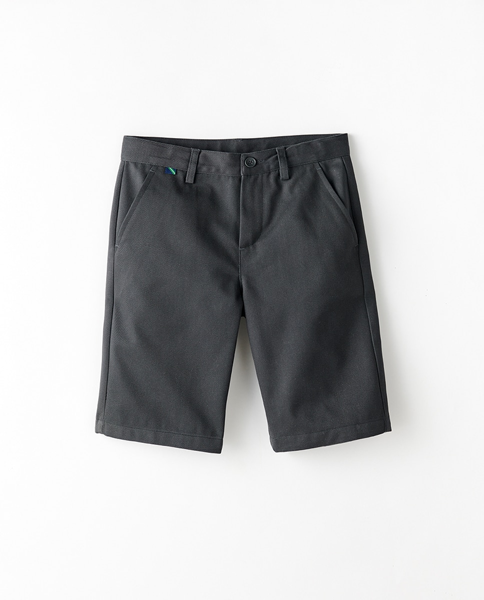 Pantalón corto chino cinturilla ajustable - Kids El Corte Inglés - Gris Gris-3