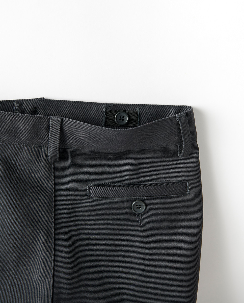 Pantalón corto chino cinturilla ajustable - Kids El Corte Inglés - Gris Gris-5