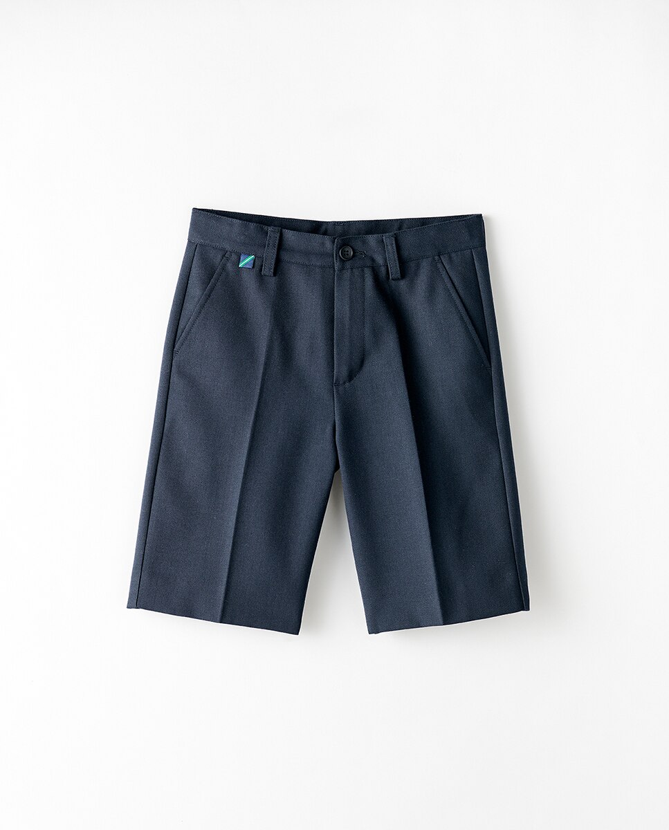 Pantalón corto vestir cinturilla ajustable - Kids El Corte Inglés - Marino Marino-1