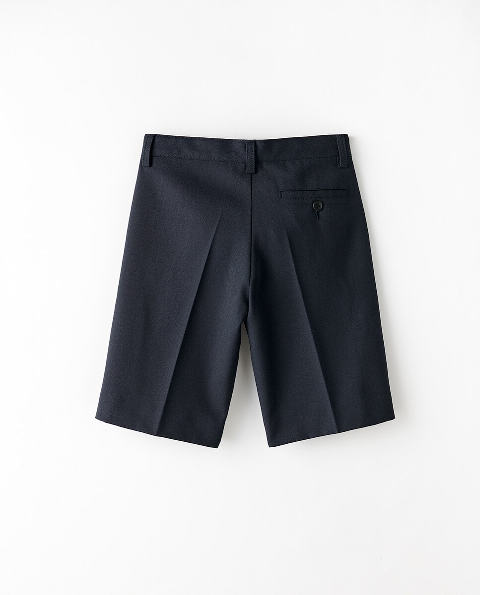 Pantalón corto vestir cinturilla ajustable - Kids El Corte Inglés - Marino Marino-2