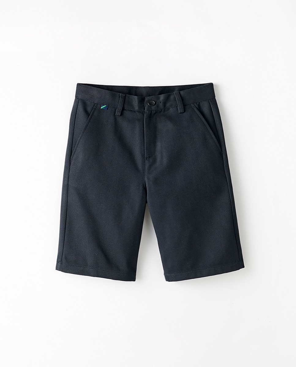 Pantalón corto chino cinturilla ajustable - Kids El Corte Inglés - Azul Azul-1
