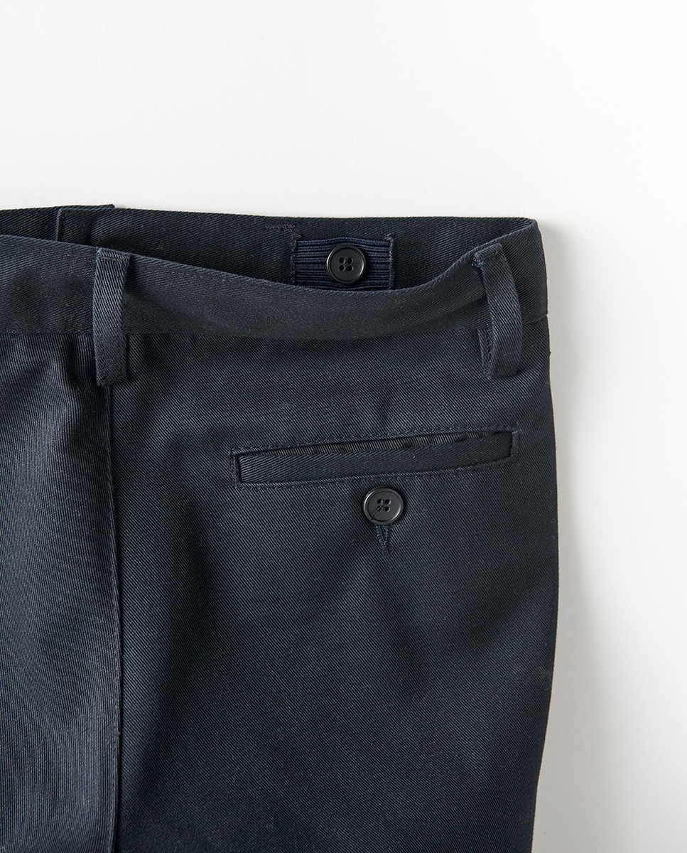 Pantalón corto chino cinturilla ajustable - Kids El Corte Inglés - Azul Azul-3