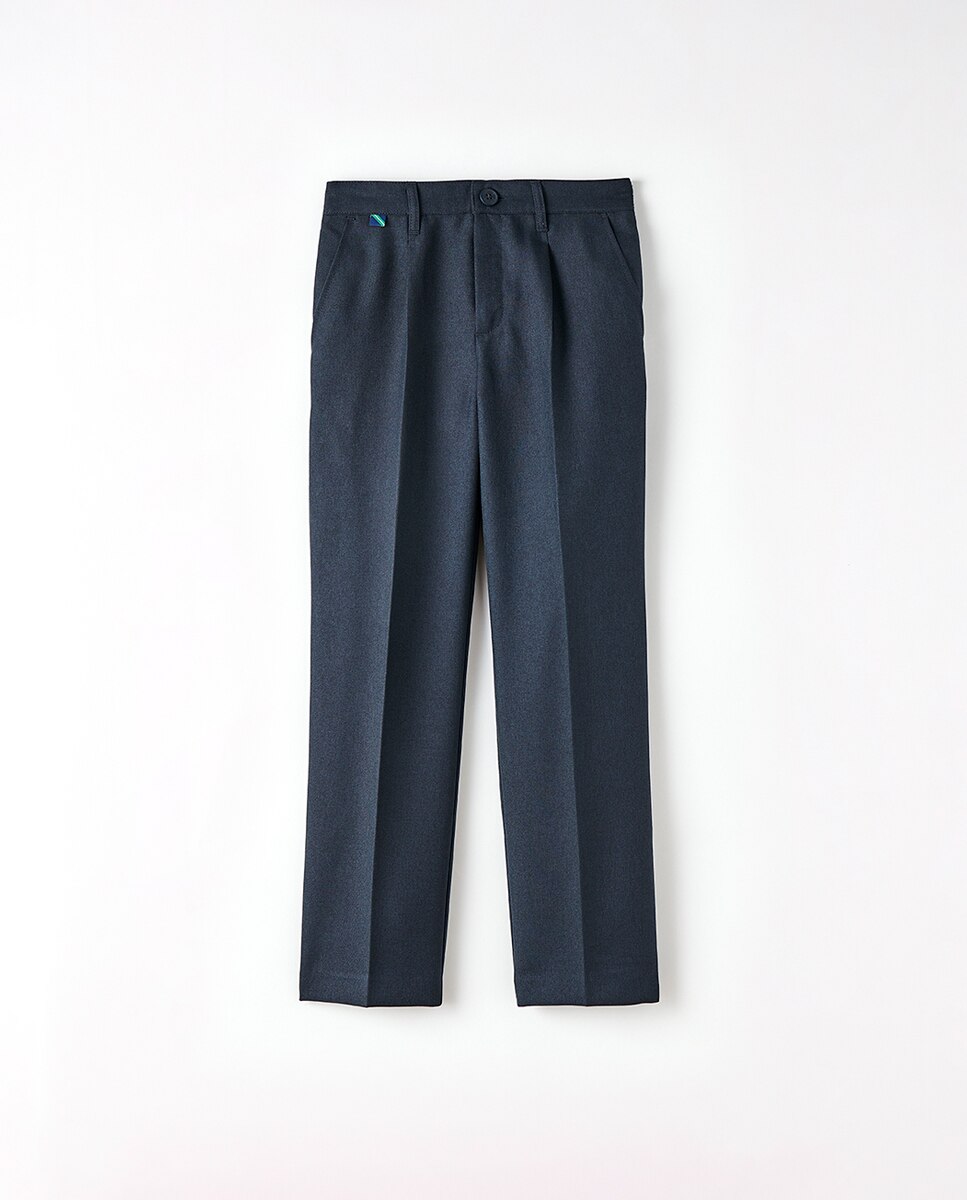 Pantalón largo vestir cinturilla ajustable - Kids El Corte Inglés - Azul marino Azul marino-1