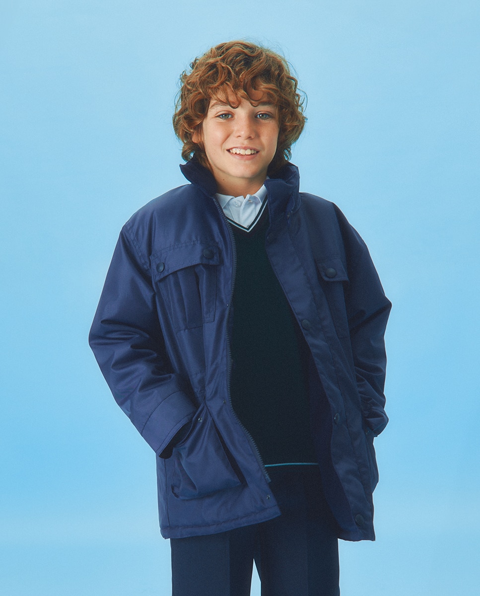 Imagen 0 de Chaquetón sport con capucha y multibolsillos Azul marino