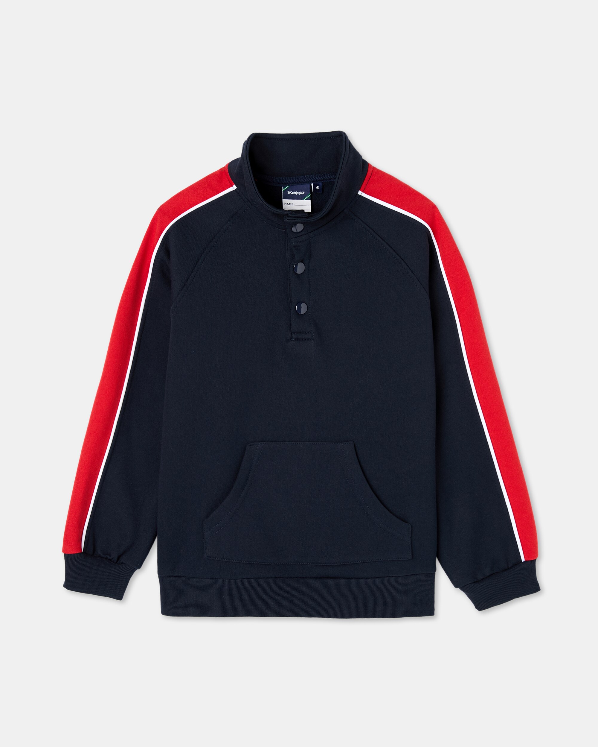 Imagen 0 de Sudadera con broches y raya lateral Marino