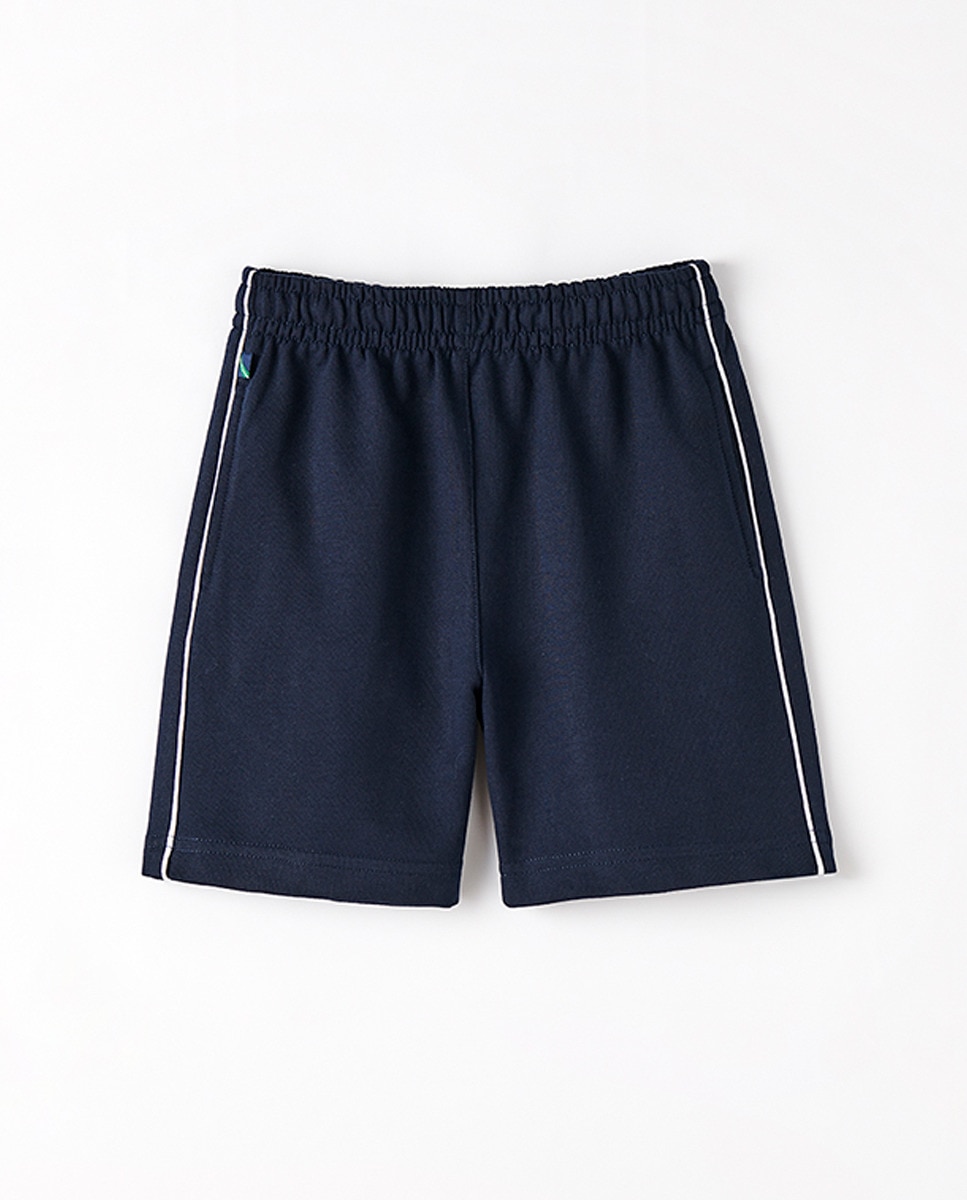 Bermuda deporte felpa con raya fina lateral - Kids El Corte Inglés - Azul marino Azul marino-2