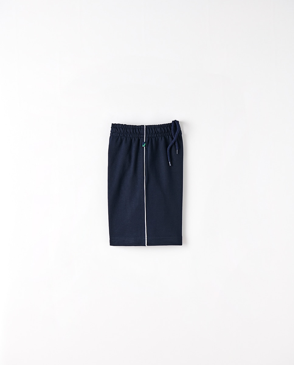 Bermuda deporte felpa con raya fina lateral - Kids El Corte Inglés - Azul marino Azul marino-3