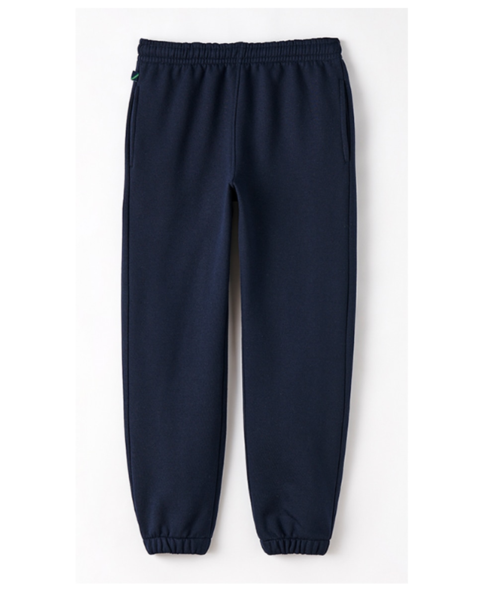 Pantalón felpa liso elástico tobillo - Kids El Corte Inglés - Azul marino Azul marino-1