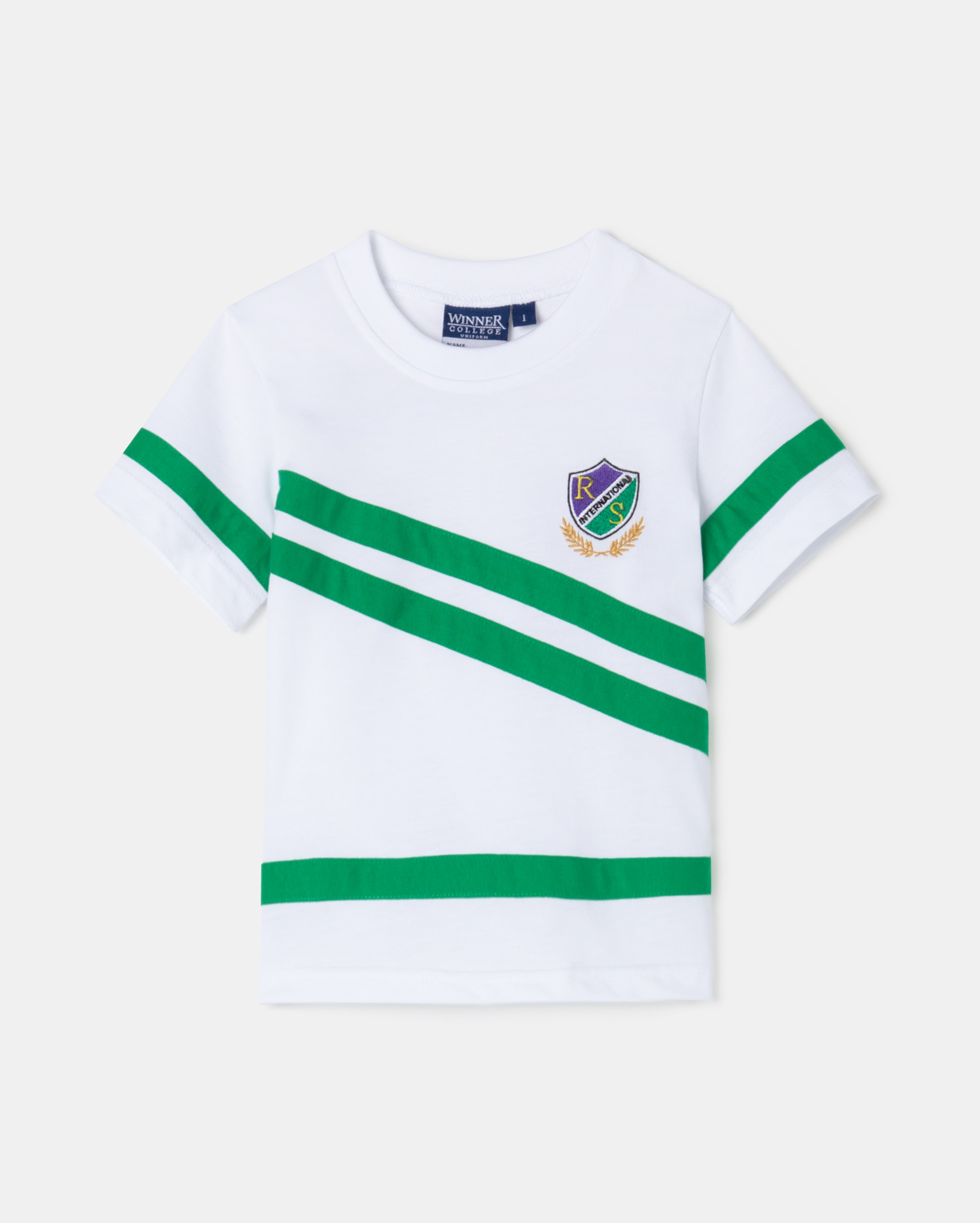 Imagen 0 de Camiseta deportiva de uniforme blanca y verde Multicolor
