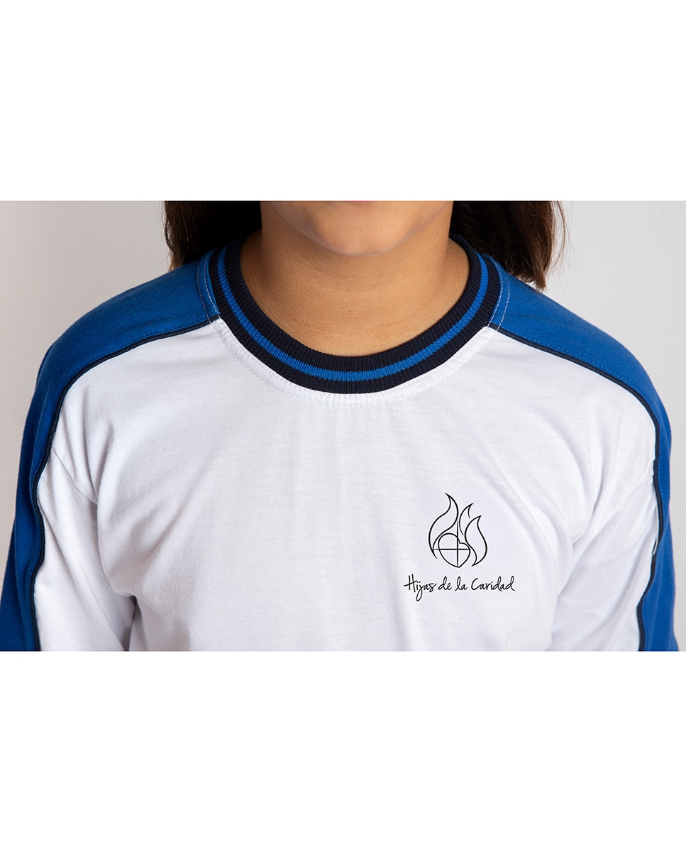 Camiseta deportiva de manga larga de colegio - RUISELL - Blanco Blanco-2