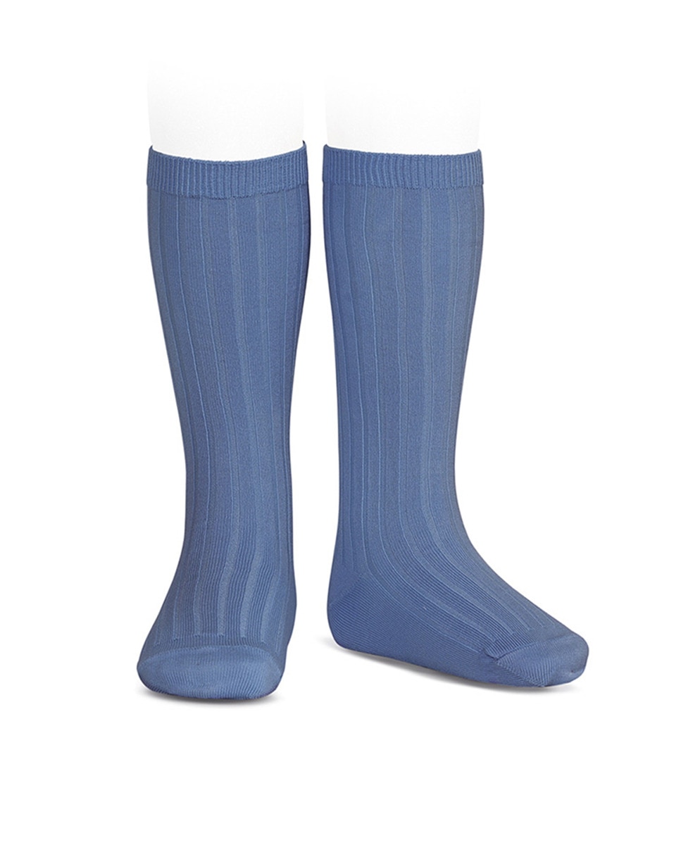 Imagen 0 de Calcetín alto de canalé de uniforme Azul