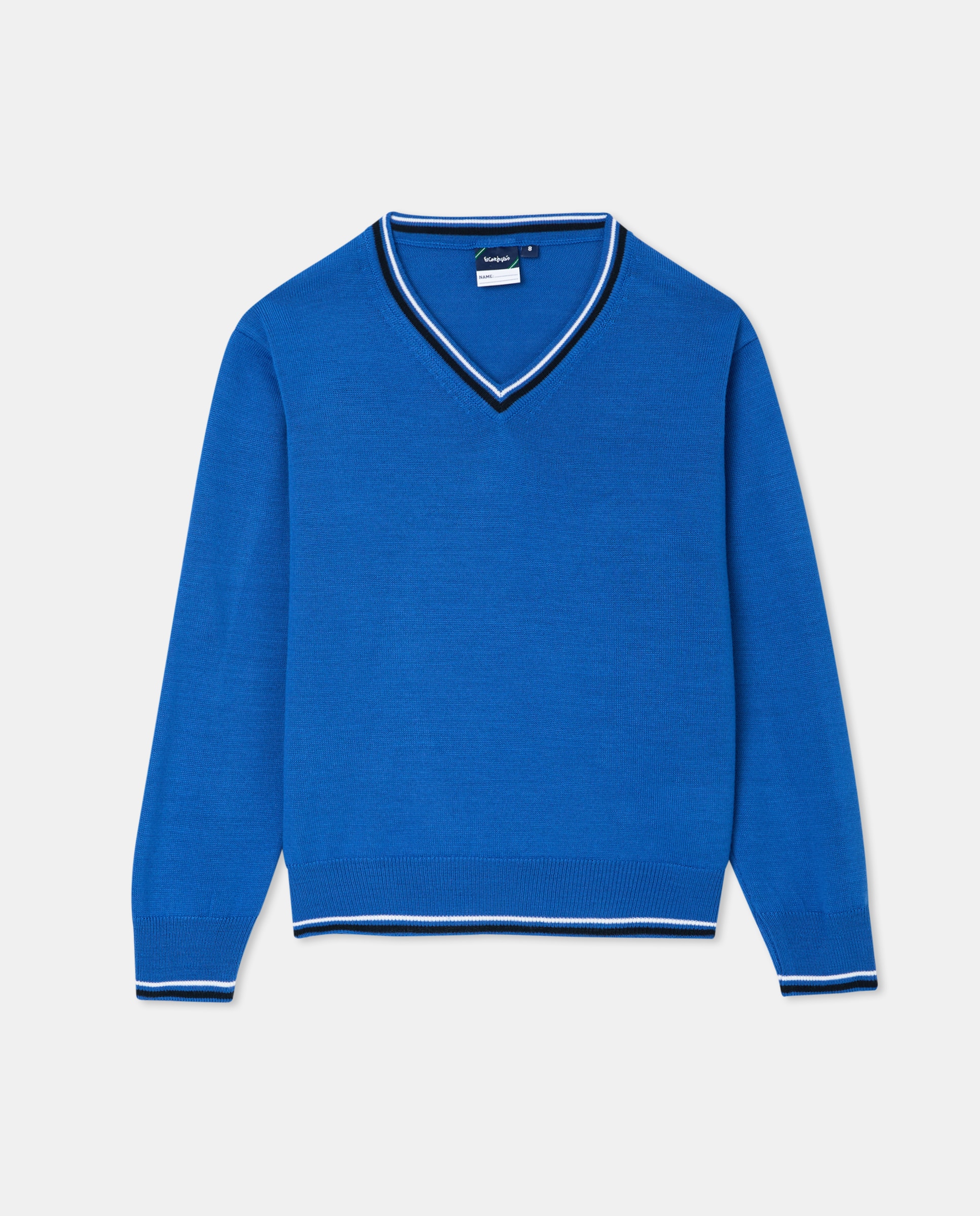 Jersey cuello pico con contrastes mezcla lana - Kids El Corte Inglés 1
