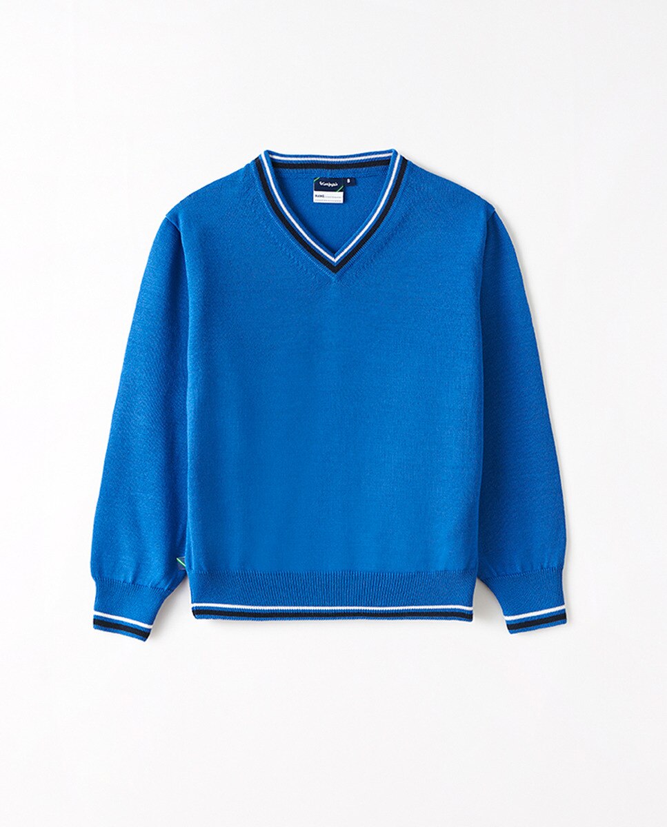 Jersey cuello pico con contrastes mezcla lana - Kids El Corte Inglés 3