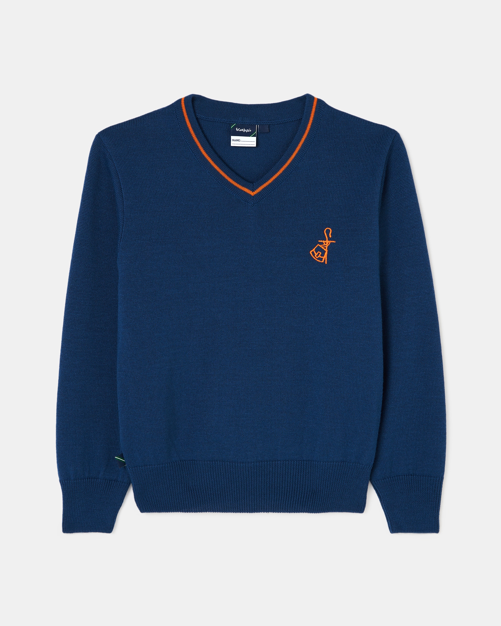 Jersey con cuello pico de uniforme - Kids El Corte Inglés - Azul marino Azul marino-1